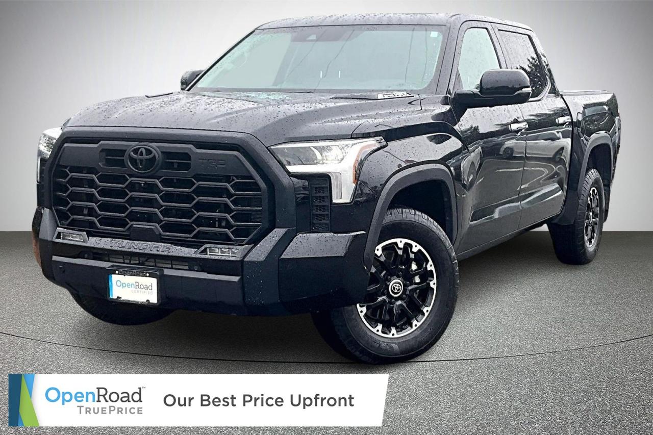 The 2023 Toyota Tundra Hybrid CrewMax Limited delivers powerful performance with impressive efficiency, wrapped in bold modern style. The Limited trim adds premium comforts like heated leather trimmed seats, a massive touchscreen with advanced navigation, a power moonroof, premium audio, and smart safety tech for confident driving. Discover its strength and luxury today with a test drive! Drive away with confidence from OpenRoad Toyota Abbotsford! Get our TruePrice upfront with no haggling and no hassle. Every OpenRoad Certified vehicle is fully inspected and backed by a Carfax history report. Visit us today at 30210 Automall Drive in Abbotsford or call now to book your test drive and get behind the wheel!  List Price subject to $595 Documentation Fee, $499 Lease/Finance Fee, and applicable taxes. VSA Dealer #40643