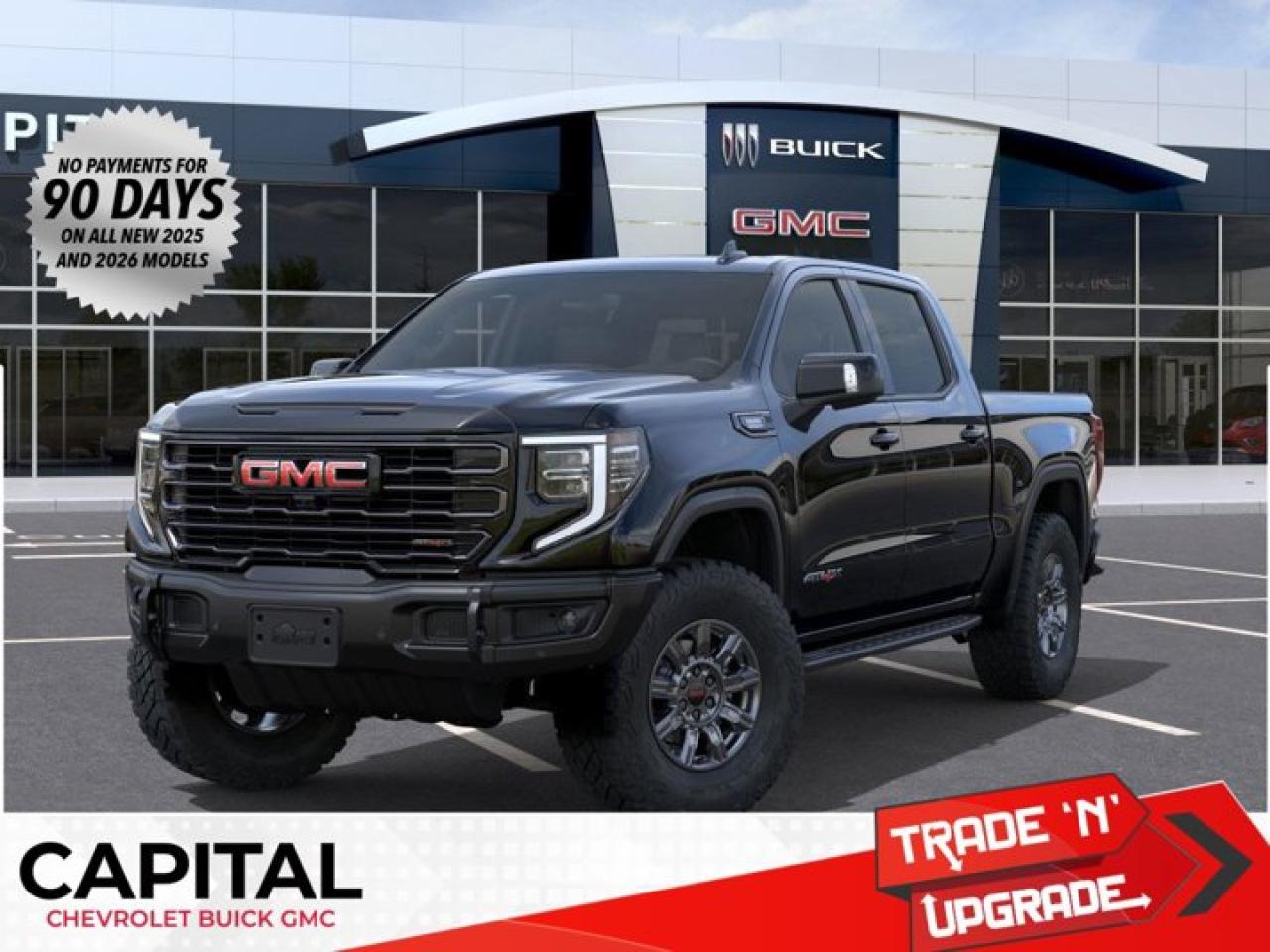 This GMC Sierra 1500 boasts a Turbocharged Diesel I6 3.0L/183 engine powering this Automatic transmission. TRANSMISSION, 10-SPEED AUTOMATIC WITH ELECTRONIC PRECISION SHIFT, ELECTRONICALLY CONTROLLED with overdrive, tow/haul mode and steering column paddle shifters. Includes Cruise Grade Braking and Powertrain Grade Braking (STD), REAR AXLE, 3.23 RATIO, LPO, OFF-ROAD HIGH CLEARANCE STEPS (dealer-installed).* This GMC Sierra 1500 Features the Following Options *LPO, GMC MULTIPRO TAILGATE STEP LIGHTS (dealer-installed), LPO, CARGO TIE-DOWNS, (4) (dealer-installed), LICENSE PLATE KIT, FRONT, GVWR, 7300 LBS. (3311 KG) (STD), ENGINE, DURAMAX 3.0L TURBO-DIESEL I6 (305 hp [227 kW] @ 3750 rpm, 495 lb-ft of torque [671 Nm] @ 2750 rpm) (Includes (KW5) 220-amp alternator and (K05) engine block heater.) (STD), AT4X PREFERRED EQUIPMENT GROUP includes standard equipment, 3 YEARS SIRIUSXM, Wireless, Apple CarPlay / Wireless Android Auto, Wireless Charging, Wipers, front rain-sensing.* Stop By Today *Test drive this must-see, must-drive, must-own beauty today at Capital Chevrolet Buick GMC Inc., 13103 Lake Fraser Drive SE, Calgary, AB T2J 3H5.