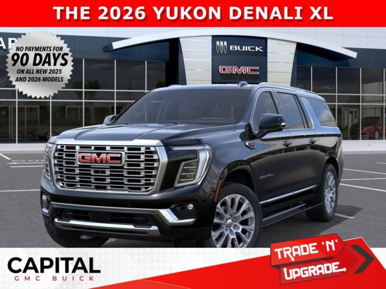 Check out the NEW 2026 YUKON! This Redesigned and Fully Loaded DENALI comes equipped with options Panoramic Sunroof, Power Assist Steps, 22 Inch Wheels, Adaptive Cruise, Heated and Cooled Seats, 15 Inch heads-up display, 360 CAM, MASSIVE Horizontal Touchscreen, Rear Heated Seats, Trailering Package, and so much more.... Come and experience it for yourself at CAPITAL GMC BUICKAsk for the Internet Department for more information or book your test drive today! Text 507-585-4395 for fast answers at your fingertips!AMVIC Licensed Dealer - Licence Number B1044900Disclaimer: All prices are plus taxes and include all cash credits and loyalties. See dealer for details. AMVIC Licensed Dealer # B1044900