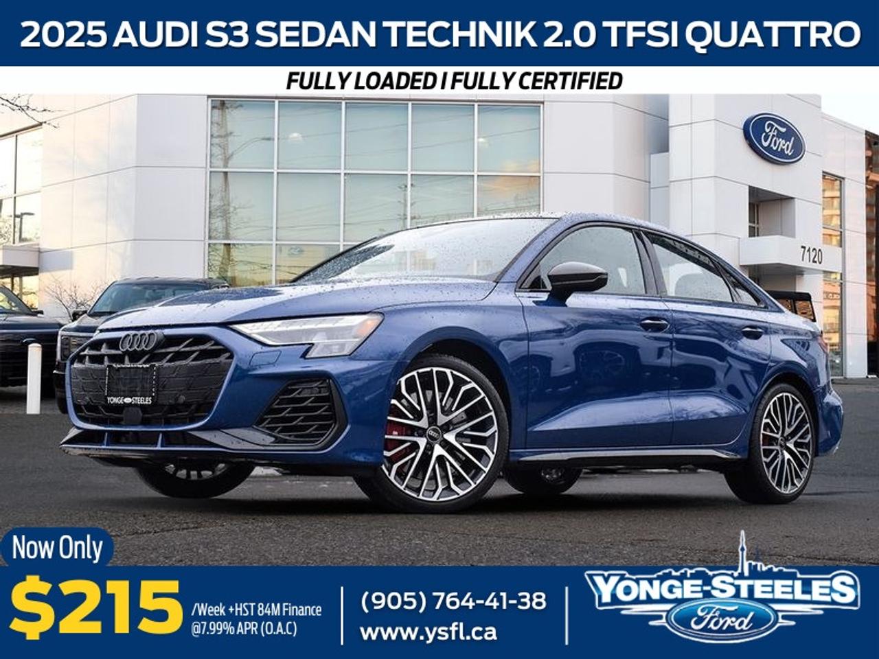 2025 Audi S3 Sedan Technik 2.0 TFSI quattro Fully Loaded! Photo0