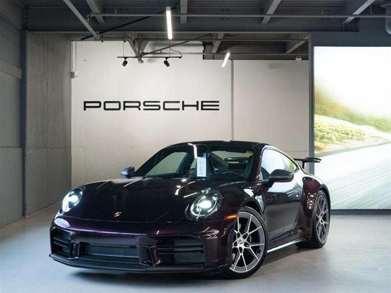***Leasing Options Available on Certified Pre-Owned Porsches*** The Porsche that you’ve always wanted. This 2026 911 Carrera T has a Clean CarFax Report. With Leather Interior in Black ($5,170), Paint to Sample: Amethyst Metallic ($16,200), Electric Slide/Tilt Sunroof ($1,770), Aerokit ($7,880), Window Trim in High Gloss Black ($470), 911 Carrera T Side Logos in Vanadium Grey, Power Steering Plus ($350), Sport Tailpipes in Titanium ($1,230), Extended Range Fuel Tank (22.1 gal.) ($260), Adaptive Sport Seats Plus (18-way) with Memory Package ($3,460), Rear Seats, Ventilated Seats (Front) ($960), and BOSE® Surround Sound System ($1,880), this is the car for you! Look for the Porsche Approved seal when buying a pre-owned Porsche. Porsche Approved Pre-Owned Cars are inspected in compliance with our 111-point checklist and any work required is performed using only 100% Porsche Genuine Parts. As proof of the trust that we have in the quality of our vehicles, every certified pre-owned car comes with a minimum of 24 months Porsche Approved Warranty and Porsche Roadside Assistance. The Porsche Approved Warranty covers all components of your Porsche and offers the same level of security as our new car warranty. Luxury Tax is not charged on Certified Pre-Owned vehicles. Call us at 613-749-4275 and ask to speak to one of our Porsche Brand Executives. Serving the Ottawa & Gatineau region. *** Options de location disponibles pour les Porsche doccasion certifiées ***  La Porsche de vos rêves. Cette voiture 2026 911 Carrera T a un bon rapport d’historique de véhicule de CarFax. Grâce à Leather Interior in Black ($5,170), Paint to Sample: Amethyst Metallic ($16,200), Electric Slide/Tilt Sunroof ($1,770), Aerokit ($7,880), Window Trim in High Gloss Black ($470), 911 Carrera T Side Logos in Vanadium Grey, Power Steering Plus ($350), Sport Tailpipes in Titanium ($1,230), Extended Range Fuel Tank (22.1 gal.) ($260), Adaptive Sport Seats Plus (18-way) with Memory Package ($3,460), Rear Seats, Ventilated Seats (Front) ($960), and BOSE® Surround Sound System ($1,880), cette voiture est parfaite pour vous! Trouvez le sceau d’approbation de Porsche lorsque vous achetez une Porsche d’occasion. Les voitures d’occasion approuvées par Porsche sont inspectées conformément à notre liste de vérification de 111 points. Tout travail requis est effectué en utilisant uniquement des pièces d’origine Porsche. Comme preuve de la confiance que nous avons dans la qualité de nos véhicules, chaque voiture d’occasion certifiée fait l’objet d’une garantie d’au moins 24 mois approuvée par Porsche et de l’assistance routière Porsche. La garantie approuvée par Porsche couvre tous les composants de votre Porsche et offre le même niveau de sécurité que notre garantie pour les véhicules neufs. La taxe de luxe n’est pas appliquée aux véhicules d’occasion certifiés. Appelez-nous au 613-749-4275 pour parler à l’un de nos directeurs de marque Porsche. Au service de la région d’Ottawa et du Gatineau.