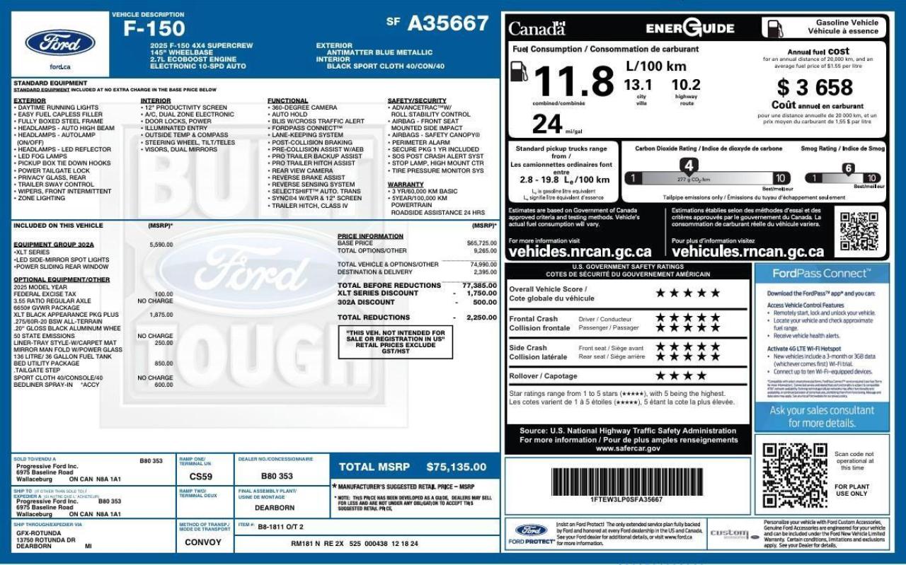 2025 Ford F-150 XLT XLT Black PKG   360 Cam   Lane Keeping Photo