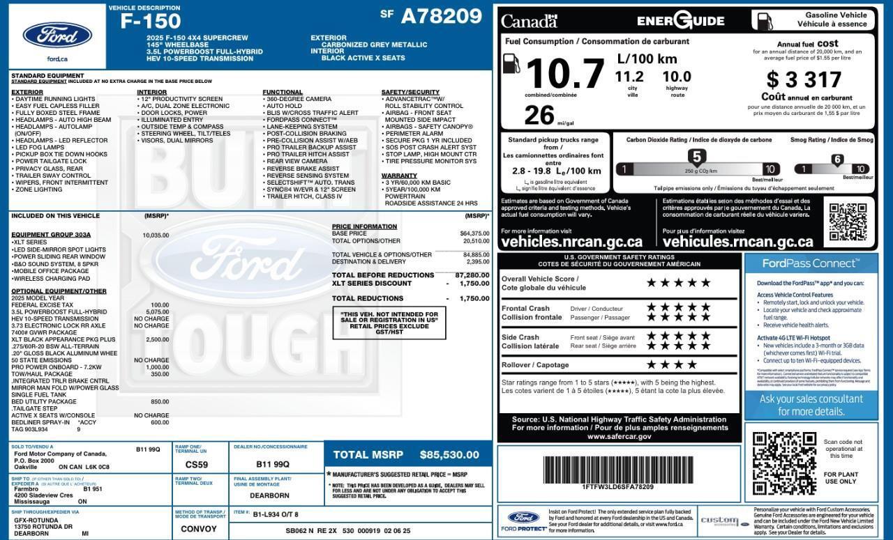 2025 Ford F-150 XLT 303A   Black PKG   3.5L Hybrid Photo