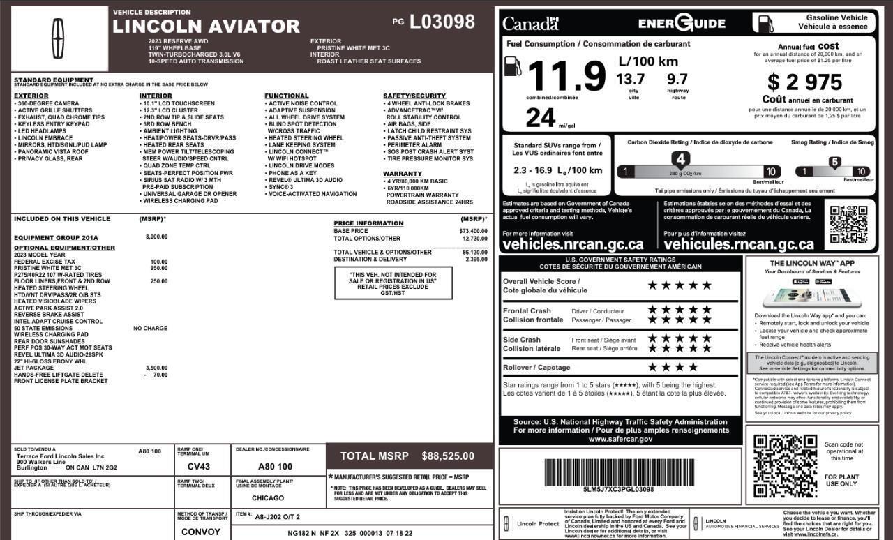 2023 Lincoln Aviator Reserve Jet Package   ACC + Lane Keeping Photo