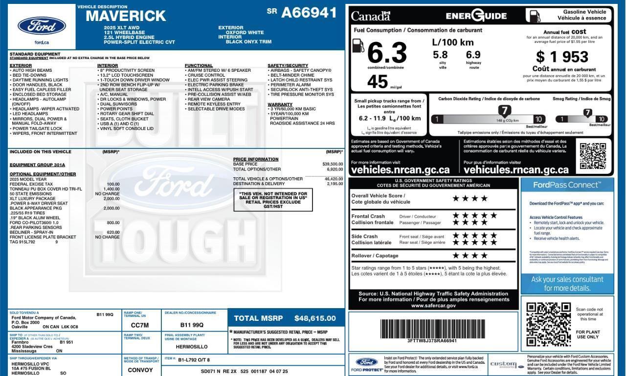 2025 Ford Maverick XLT 4.99% up to 84 Months O.A.C   Lease Me! Photo