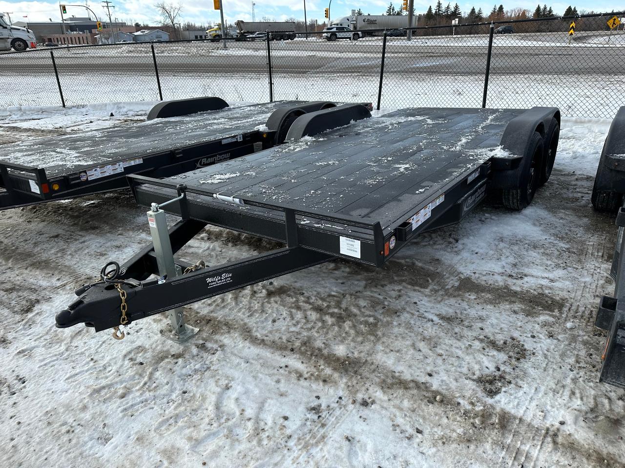 <p><span style=font-family: Segoe UI, sans-serif; font-size: 18px;>16&rsquo; Rainbow Excursion Car & Equipment Trailer, tandem 5200 lb axles, GVWR 9900 lbs, 1980 lbs curb weight, 2 5/16 coupler, stone guard protection, silver graphics package, advanced hybrid polyurea coating exterior finish, LED lights, removable tear drop fender, 6&rdquo; channel frame & hitch, 5&rsquo; slide in ramps.&nbsp;&nbsp;Stock#5452. For more info call Wilfs Elie Ford toll free 877-360-3673. Dealer# 0521.</span></p>