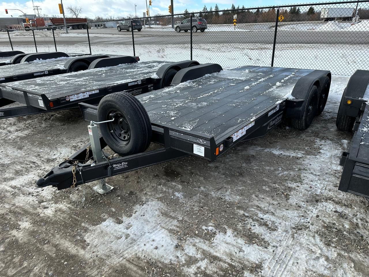 <p><span style=font-family: Segoe UI, sans-serif; font-size: 18px;>16&rsquo; Rainbow Excursion Car & Equipment Trailer, tandem 5200 lb axles, GVWR 9900 lbs, 1980 lbs curb weight, 2 5/16 coupler, stone guard protection, silver graphics package, advanced hybrid polyurea coating exterior finish, LED lights, removable tear drop fender, 6&rdquo; channel frame & hitch, 5&rsquo; slide in ramps.&nbsp;&nbsp;Stock#5451. For more info call Wilfs Elie Ford toll free 877-360-3673. Dealer# 0521.</span></p>