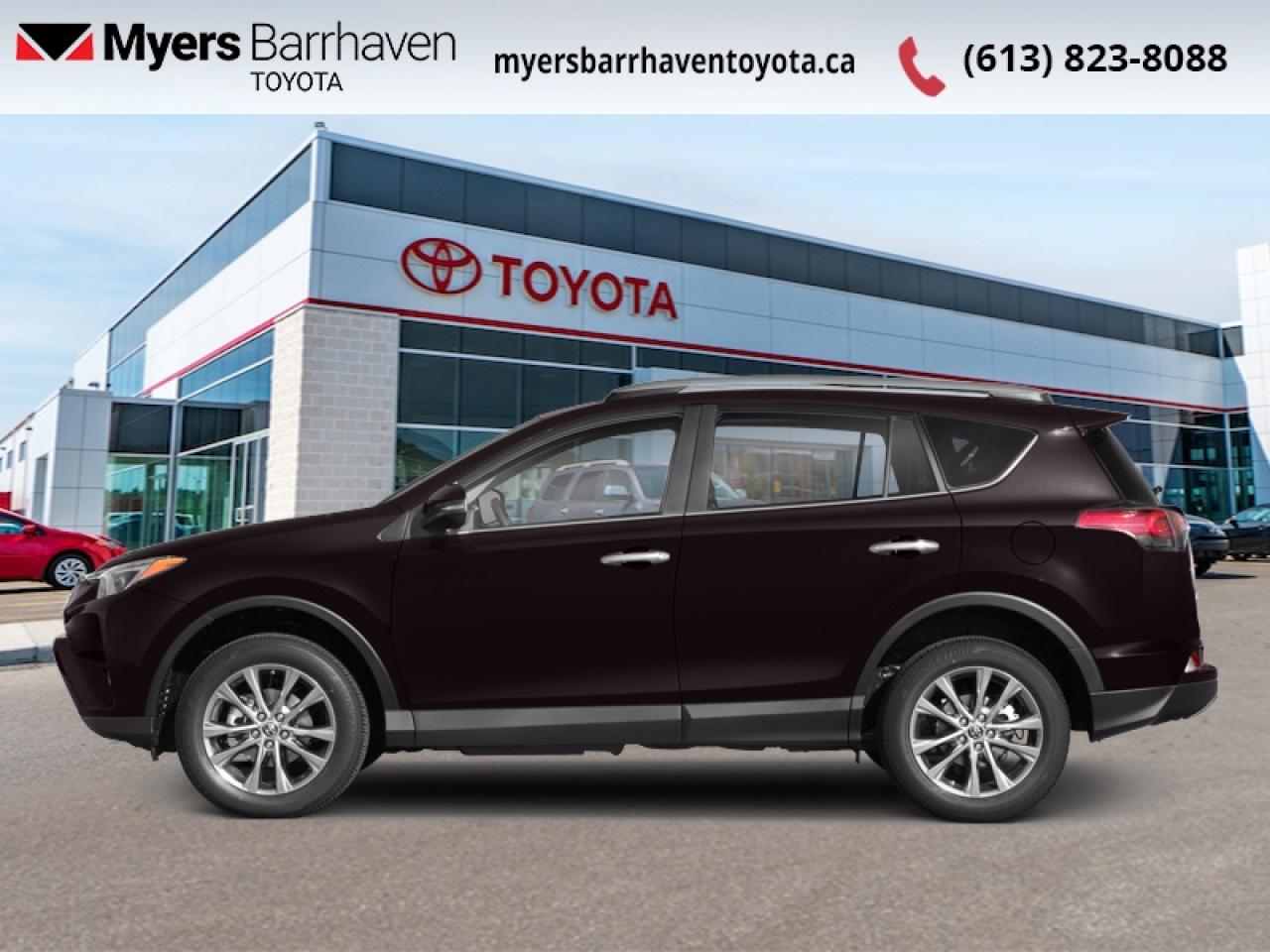 <b>Navigation,  Sunroof,  Leather Seats,  Power Tailgate,  Heated Steering Wheel!</b><br> <br>   Thanks to a lot of standard safety tech, the 2018 Toyota RAV4 is definitely one of the safest SUVs on the road. This 2018 Toyota RAV4 is fresh on our lot in Ottawa. <br> <br>A well rounded interior package and a proven formula for off road and on road capabilities, the 2018 Toyota RAV4 is setting benchmarks in the compact SUV segment. Numerous optional extras have been made as standard and the safety features are some of the most advanced to date. This 2018 Toyota RAV4 is simply a well built quality SUV that religiously follows Toyotas reliability reputation.This  SUV has 144,013 kms. Its black currant in colour. It has an automatic transmission and is powered by a  176HP 2.5L 4 Cylinder Engine.  <br> <br> Our RAV4s trim level is AWD SE. The AWD SE 2018 RAV4 adds a little luxury to the already impressive option list of the RAV4. Options include upgraded stylish aluminum wheels, SofTex leather seat trim front and rear, a HomeLink garage door transmitter, a larger 7 inch display with integrated navigation, LED brake lights, a blind spot sensor, and forward and rear collision warning. This vehicle has been upgraded with the following features: Navigation,  Sunroof,  Leather Seats,  Power Tailgate,  Heated Steering Wheel,  Heated Seats,  Bluetooth. <br> <br>To apply right now for financing use this link: <a href=https://www.myersbarrhaventoyota.ca/quick-approval/ target=_blank>https://www.myersbarrhaventoyota.ca/quick-approval/</a><br><br> <br/><br>At Myers Barrhaven Toyota we pride ourselves in offering highly desirable pre-owned vehicles. We truly hand pick all our vehicles to offer only the best vehicles to our customers. No two used cars are alike, this is why we have our trained Toyota technicians highly scrutinize all our trade ins and purchases to ensure we can put the Myers seal of approval. Every year we evaluate 1000s of vehicles and only 10-15% meet the Myers Barrhaven Toyota standards. At the end of the day we have mutual interest in selling only the best as we back all our pre-owned vehicles with the Myers *LIFETIME ENGINE TRANSMISSION warranty. Thats right *LIFETIME ENGINE TRANSMISSION warranty, were in this together! If we dont have what youre looking for not to worry, our experienced buyer can help you find the car of your dreams! Ever heard of getting top dollar for your trade but not really sure if you were? Here we leave nothing to chance, every trade-in we appraise goes up onto a live online auction and we get buyers coast to coast and in the USA trying to bid for your trade. This means we simultaneously expose your car to 1000s of buyers to get you top trade in value. <br>We service all makes and models in our new state of the art facility where you can enjoy the convenience of our on-site restaurant, shuttle van, free Wi-Fi, Enterprise Rent-A-Car, on-site tire storage, and complimentary drinks. Come see why many Toyota owners are making the switch to Myers Barrhaven Toyota. <br>*LIFETIME ENGINE TRANSMISSION WARRANTY NOT AVAILABLE FOR VEHICLES WITH KMS EXCEEDING 140,000KM, VEHICLES 8 YEARS & OLDER, HIGHLINE BRAND VEHICLES (e.g., BMW, INFINITI, CADILLAC, LEXUS), AND QUEBEC RESIDENTS.<br> Come by and check out our fleet of 130+ used cars and trucks and 20+ new cars and trucks for sale in Ottawa.  o~o