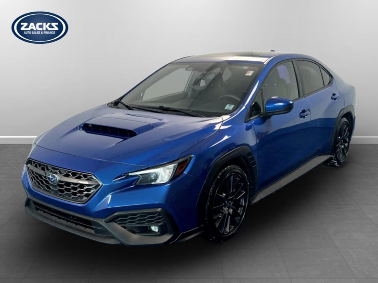 New Price! 2023 Subaru WRX Sport WRX Sport AWD | Zacks Certified. CVT AWD WR Blue Pearl 2.4L 4-Cylinder DOHC 16V<br /><br /><br />Air Conditioning, AM/FM radio: SiriusXM, Apple CarPlay/Android Auto, Auto-Dimming Rearview Mirror w/HomeLink & Compass, Automatic temperature control, Electronic Parking Brake, Exterior Parking Camera Rear, EyeSight Package, Front Bucket Seats, Front fog lights, Garage door transmitter: HomeLink, Heated door mirrors, Heated front seats, Heated Sport Bucket Seats, Leather Shift Knob, Leather steering wheel, Power driver seat, Power moonroof, Power windows, Radio: AM/FM/MP3/WMA Audio System, Remote Climate Control, Remote Engine Start & Stop, Remote keyless entry, Reverse Automatic Braking (RAB), Tilt steering wheel, Wheels: 18''' x 8.5''' Aluminum Alloy 15-Spoke.<br /><br />Certification Program Details: Fresh 2 Yr MVI | 30 day warranty* | 110 point inspection | Full tank of fuel | Krown rustproofed | Flexible financing options | Professionally detailed<br /><br />This vehicle is Zacks Certified! You're approved! We work with you. Together we'll find a solution that makes sense for your individual situation. Please visit us or call 902 843-3900 to learn about our great selection.<br /><br />With 22 lenders available Zack's Auto Sales can offer our customers with the lowest available interest rate. Thank you for taking the time to check out our selection!
