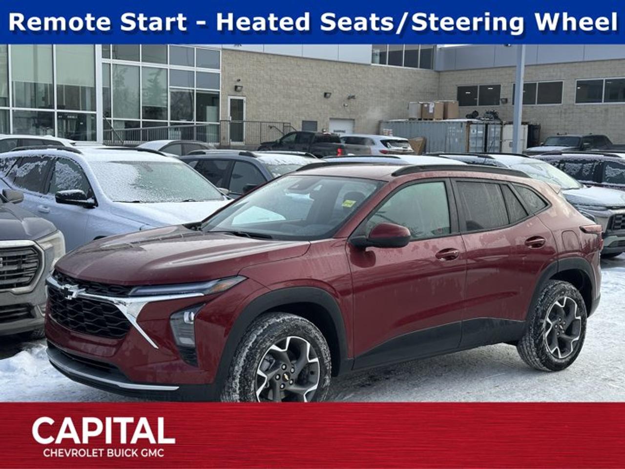 This Chevrolet Trax delivers a Turbocharged Gas 3-Cyl 1.2L/ engine powering this Automatic transmission. ENGINE, ECOTEC 1.2L TURBO DOHC DI WITH VARIABLE VALVE TIMING (VVT) (137 hp [102 kW] @ 5000 rpm, 162 lb-ft of torque [219 N-m] @ 2500 rpm) (STD), Wireless Apple CarPlay/Wireless Android Auto, Wipers, front intermittent, variable speed.*This Chevrolet Trax Comes Equipped with These Options *Wiper, rear, intermittent, Windows, power rear, express down, Window, power, front passenger with express down, Window, power, driver with express down, Wi-Fi Hotspot capable (Terms and limitations apply. See onstar.ca or dealer for details.), Wheels, 17 (43.2 cm) Grey-painted machined aluminum, Wheel, spare, 16 (40.6 cm) steel, Visors, driver and front passenger vanity mirrors, covered, Vehicle health management, USB ports, 2, one type-A and one type-C, located within the instrument panel.* Stop By Today *Stop by Capital Chevrolet Buick GMC Inc. located at 13103 Lake Fraser Drive SE, Calgary, AB T2J 3H5 for a quick visit and a great vehicle!