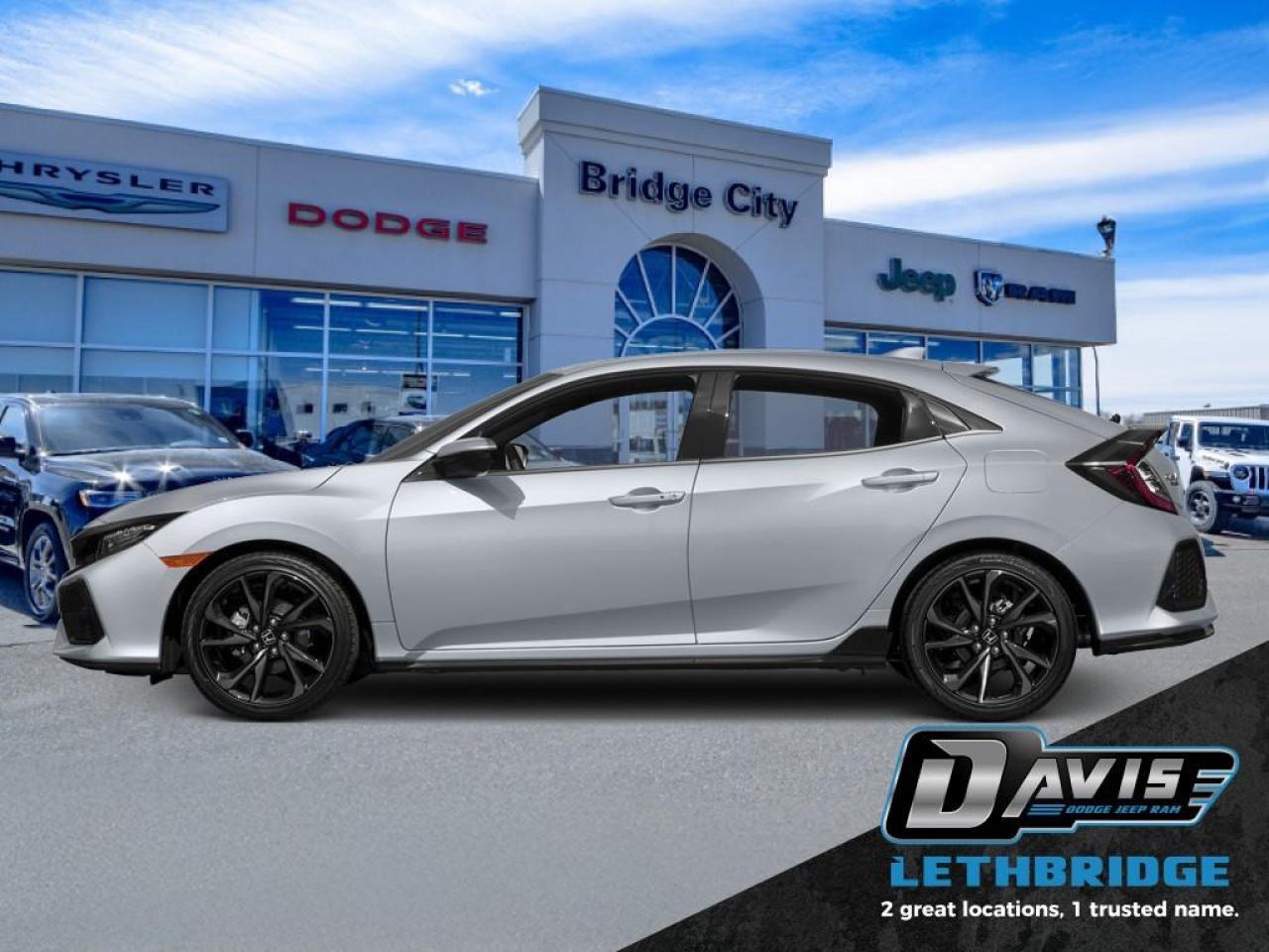 <b>6 Speed Manual - Leather - Sunroof - Bluetooth - Navigation - Hatchback Sport </b><br /> Exceptional efficiency and peppy performance make the 2017 Honda Civic Hatchback as fun to drive as it is to look at. This 2017 Honda Civic Hatchback is for sale today in Lethbridge. <br /> <br />The 2017 Honda Civic Hatchback offers everything drivers need in a compact car, including plenty of cargo space and comfort amenities for even long drives. Fun performance and modern style and technology ensure a pleasurable trip no matter the destination. This ultra cool hatchback focuses on convenience and efficiency without forcing drivers to compromise on any of the details. This hatchback has 131,101 km. Stock number 40919 is Grey in colour. It has an Automatic transmission and is powered by a 180HP 1.5L 4 Cylinder Engine. <br /> <br /> Our Civic Hatchback's trim level is Sport Touring. Driving is more exciting in the 2017 Honda Civic Hatchback Sport Touring. This top of the line hatchback features wireless charging so you dont have to mess with wires and cables to keep your portable devices charged and ready for use. Additional features leather heated front and rear seats, SiriusXM, Honda's advanced navigation system, an eight way power adjustable driver seat, LED headlights, a power moonroof, 542 watt premium audio system and Honda Sensing technologies. This vehicle has been upgraded with the following features: Leather Seats, Sunroof, Lane Departure Warning, Adaptive Cruise, Blind Spot Detection, Proximity Key, Heated Seats.<br /> <br />To apply right now for financing use this link: <a href=https://www.bridgecitychrysler.com/pre-approval/ target=_blank rel=nofollow noopener noreferrer>https://www.bridgecitychrysler.com/pre-approval/</a><br /><br /> <br /><br />Locally Owned & Trusted for Over 35 Years  Bridge City Chrysler in Lethbridge, AB <br /><br /> At Bridge City Chrysler, weve proudly served the Lethbridge community for more than 35 years, offering an unparalleled car buying experience. Dont just take our word for itour Google reviews speak volumes about our commitment to exceptional service. <br /><br /> Delivery & At-Home Test Drives: Convenient options to suit your lifestyle. <br /><br /> Flexible Financing for Everyone: Get the vehicle you need with financing solutions tailored to your situation. <br /><br /> Full Mechanical Inspections & Professional Cleaning: Every vehicle is thoroughly inspected and cleaned before it hits our lot.<br /><br /> We take all makes and models on trade and offer competitive pricing with inventory that changes daily. Whether you're shopping for a Chrysler, Dodge, Jeep, RAM, or FIAT, our AMVIC Licensed dealership makes it easy to browse, buy, and drive away.<br /><br /> Located in Lethbridge, AB, we proudly serve customers in Fort Macleod, Taber, Claresholm, and Coaldale. Shop online or visit us today to experience the best in sales, service, and selection. Standard bank rates apply; taxes are additional.<br /><br /> Vehicle pricing offer shown expires 2026-01-31. <br /> Come by and check out our fleet of 80+ used cars and trucks and 130+ new cars and trucks for sale in Lethbridge. o~o