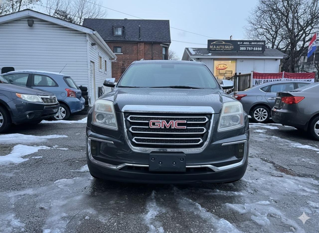 <p data-path-to-node=1>2017 GMC Terrain SLT – Safety Certified 📍 Hamilton, ON 💰 $14,999 (Safety included) 📊 92,100 km 🖤 Gray Exterior / Black Leather Interior 🔑 VIN: 2GKFLUEK3H6151425</p><p data-path-to-node=2>✅ Features & Highlights • Premium SLT Trim Package • Blind Spot Sensors / Monitoring • Power Sunroof • Heated Leather Seating • Roof Racks Equipped • Modern Touchscreen Infotainment • Spacious 5‑Passenger Interior • Remote starter • Heated Side Mirrow</p><p data-path-to-node=3>📌 Additional Info • Price excludes HST + $149 licensing fee</p><p data-path-to-node=4>📝 Seller’s Note: A well‑maintained SUV that is perfect for family trips or outdoor adventures. Reliable, spacious, and versatile, this <strong>Terrain</strong> is ready for its next owner. Don’t miss out on this low-mileage deal!</p>