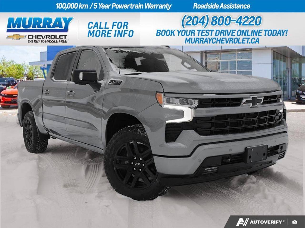 *ENGINE 5.3L ECOTEC3 V8* *TRANSMISSION 8-SPEED AUTOMATIC* *Z71 OFF-ROAD AND PROTECTION PACKAGE*  Experience the power and performance of the 2026 Chevrolet Silverado 1500 RST Crew Cab Pickup in Sterling Grey Metallic, available right here in Winnipeg. This truck is crafted for those who crave adventure and reliability, boasting a robust gas V8 engine that delivers an impressive 355 horsepower and 518 Nm of torque. The 8-speed automatic transmission ensures a smooth and responsive drive, whether youre navigating city streets or tackling challenging terrains.  The Silverados Z71 Off-Road and Protection Package is designed for the daring, featuring off-road suspension, skid plates, and hill descent control to conquer any path with confidence. Inside, luxury meets functionality with jet black leather-appointed front seats and a sunroof that welcomes the great outdoors. Enjoy advanced safety with features like HD Surround Vision, Rear Pedestrian Alert, and Lane Keeping Assist, making every drive as secure as it is exhilarating.  With its 20 high gloss black painted aluminum wheels and a suite of modern conveniences such as a Bose Premium Sound System and Adaptive Cruise Control, this Silverado is not only a powerhouse but also a sanctuary on wheels. Its dynamic fuel management technology optimizes power delivery and efficiency, ensuring that every journey is as thrilling as the last.   Dealer Permit #1740