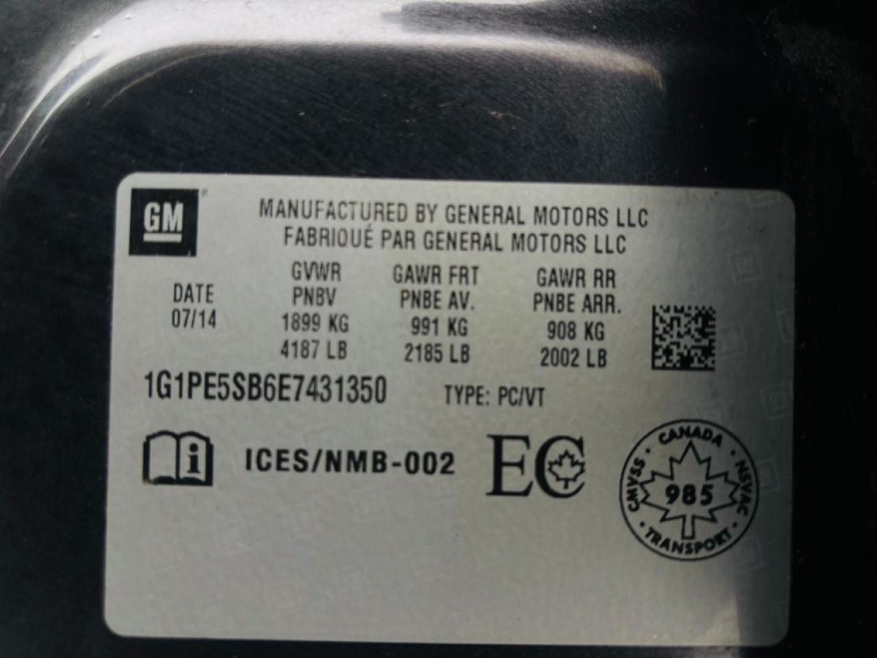 2014 Chevrolet Cruze 2LT Auto 4dr Sedan Automatic Photo