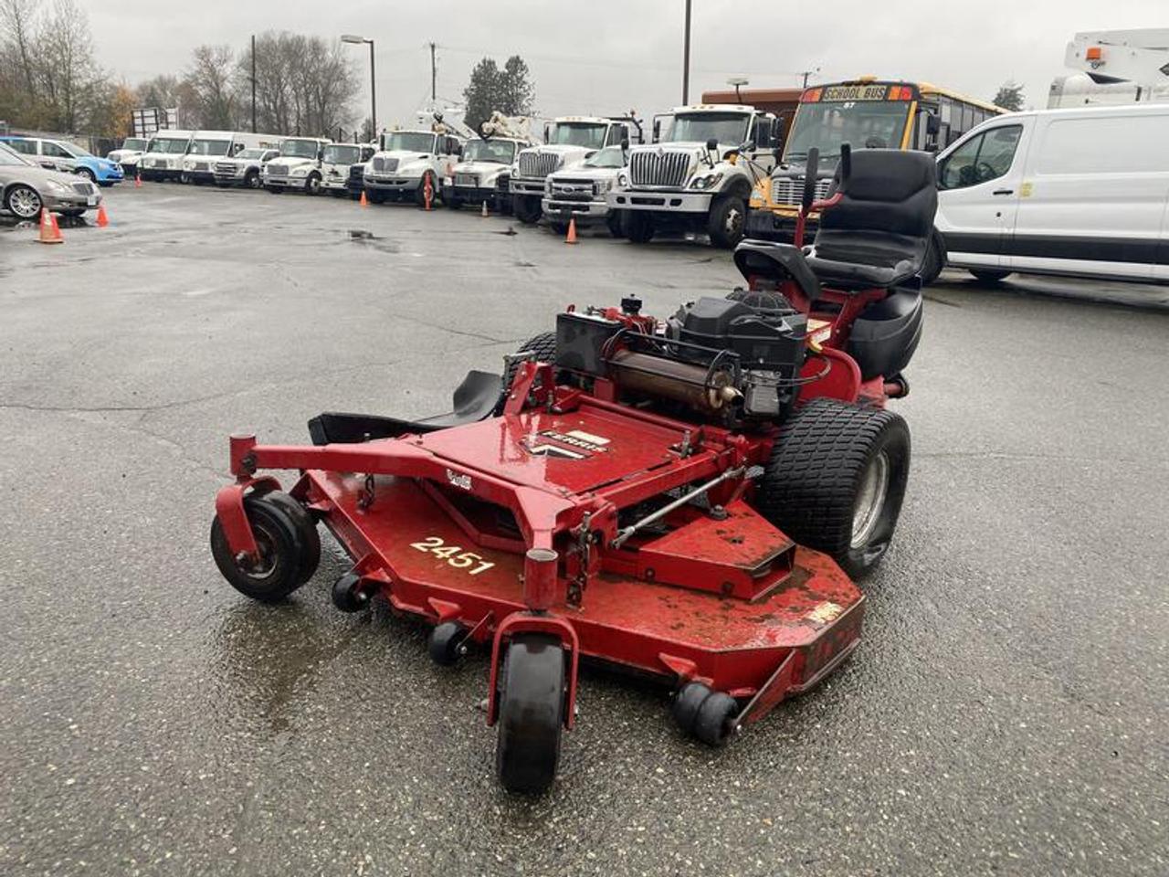 2017 Ferris Rotary Lawn Mower, red exterior, black interior. Engine Size: 726 cc
Engine Hours: 695.5
Fuel: Gas
Transmission: Automatic
Mower Deck :5feet x 3 feet
Former municipality fleet asset  $6,720.00 plus $375 processing fee, $7,095.00 total payment obligation before taxes.  Listing report, warranty, contract commitment cancellation fee. All above specifications and information is considered to be accurate but is not guaranteed and no opinion or advice is given as to whether this item should be purchased. We do not allow test drives due to theft, fraud, acts of vandalism and undetectable impaired driving. Instead we provide the following benefits: Complimentary Warranty (with options to extend), Limited Money Back Satisfaction Guarantee on Fully Completed Contracts, Contract Commitment Cancellation, and an Open-Ended Sell-Back Option. Ask seller for details or call 604-522-REPO(7376) to confirm listing availability.