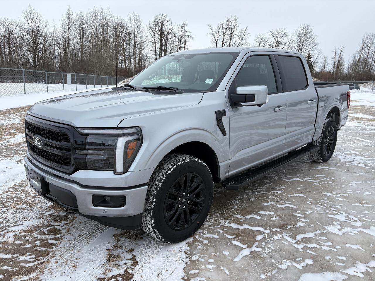 <p data-start=93 data-end=145><strong data-start=93 data-end=145>2025 Ford F-150 LARIAT&reg; &ndash; Iconic Silver Metallic</strong></p><p data-start=147 data-end=846>The 2025 Ford F-150 LARIAT&reg; in Iconic Silver Metallic delivers premium styling, advanced technology, and impressive capability. Its bold exterior features LED projector headlamps with auto on/off and auto high beams, LED fog lamps and taillamps, daytime running lights, a fully boxed steel frame, and a 5-1/2 box. Convenience is enhanced with a power tailgate lock, remote release tailgate, power sliding rear window with defrost and privacy tint, power signal mirrors, and 20 gloss black painted aluminum wheels. The LARIAT&reg; Black Appearance Package adds an aggressive, refined look, while the Tow/Haul Package and Class IV trailer hitch ensure confident towing supported by trailer sway control.</p><p data-start=848 data-end=1304>Inside, the SuperCrew&reg; cabin offers premium comfort with ActiveX&reg; seating material in a 40/console/40 configuration. The driver enjoys power, heated, ventilated, and memory seating, power-adjustable pedals with memory, power lumbar support for both driver and passenger, and a heated steering wheel. Dual-zone electronic climate control, auto-dimming mirror, remote vehicle start, and Intelligent Access with push-button start elevate everyday convenience.</p><p data-start=1306 data-end=1650>Technology is front and center with a 12 productivity screen, SYNC&reg; 4 with enhanced voice recognition and a 12 touchscreen, B&O&reg; audio system, FordPass&reg; Connect, and a full 360-degree camera system. Driver confidence is boosted with a rear view camera, reverse sensing system, reverse brake assist, auto hold, and the included Secure Package.</p><p data-start=1652 data-end=2021>Safety and driver-assist features include Lane Keeping System, BLIS&reg; with Cross-Traffic Alert, Pre-Collision Assist with Automatic Emergency Braking, post-collision braking, AdvanceTrac&reg; with Roll Stability Control&trade;, Safety Canopy&reg; airbags, seat-mounted side airbags, tire pressure monitoring system, SOS Post-Crash Alert System&trade;, and SecuriLock&reg; anti-theft protection.</p><p data-start=2023 data-end=2255>BlueCruise hands-free highway driving comes equipped with a 90-day trial and an available equipment package with a 1-year plan, making the 2025 Ford F-150 LARIAT&reg; a perfect balance of luxury, innovation, and hard-working capability.</p>