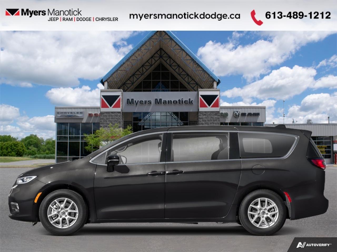 <b>Apple CarPlay, Android Auto, 360 Camera, Synthetic Leather Seats, Heated Seats, Heated Steering Wheel, Power Liftgate, Remote Start, Adaptive Cruise Control, Blind Spot Detection, Lane Keep Assist, Forward Collision Alert, Park Assist</b><br> <br> <br> <br>Call 613-489-1212 to speak to our friendly sales staff today, or come by the dealership!<br> <br>  This Chrysler Pacifica is a top-rated minivan thanks to excellent safety, flexibility, utility, and upscale features. <br> <br>Designed for the family on the go, this 2026 Chrysler Pacifica is loaded with clever and luxurious features that will make it feel like a second home on the road. Far more than your moms old minivan, this stunning Pacifica will feel modern, sleek, and cool enough to still impress your neighbors. If you need a minivan for your growing family, but still want something that feels like a luxury sedan, then this Pacifica is designed just for you.<br> <br> This diamond black crystal pearl van  has an automatic transmission.<br> <br> Our Pacificas trim level is Select AWD. This Pacifica Select features AWD for all-season capability, and steps things up with Caprice synthetic leather upholstery, Apple CarPlay and Android Auto connectivity, USB mobile projection and an 360 camera system, along with great standard features like power sliding doors, heated and power-adjustable front seats with lumbar support and cushion tilt, 2nd row captains chairs with 60-40 split bench 3rd row seats, a heated TechnoLeather leatherette steering wheel, adaptive cruise control, proximity keyless entry with remote engine start, and a power tailgate for rear cargo access. Additional features also include a 10.1-inch infotainment screen powered by Uconnect 5, dual-zone front climate control, blind spot detection, Park Assist rear parking sensors, lane keeping assist with lane departure warning, and forward collision warning with active braking.<br><br> View the original window sticker for this vehicle with this url <b><a href=http://www.chrysler.com/hostd/windowsticker/getWindowStickerPdf.do?vin=2C4RC3BG0TR203071 target=_blank>http://www.chrysler.com/hostd/windowsticker/getWindowStickerPdf.do?vin=2C4RC3BG0TR203071</a></b>.<br> <br>To apply right now for financing use this link: <a href=https://CreditOnline.dealertrack.ca/Web/Default.aspx?Token=3206df1a-492e-4453-9f18-918b5245c510&Lang=en target=_blank>https://CreditOnline.dealertrack.ca/Web/Default.aspx?Token=3206df1a-492e-4453-9f18-918b5245c510&Lang=en</a><br><br> <br/> Total  rebate of $1000 is reflected in the price.  <br> Buy this vehicle now for the lowest weekly payment of <b>$185.53</b> with $0 down for 96 months @ 4.99% APR O.A.C. ( Plus applicable taxes -  $1199  fees included in price **Rebates may not be applicable on all purchase types [cash, lease, or finance]. Eligibility and conditions may vary. Please see dealer for full details and confirmation of eligibility.    ).  Incentives expire 2026-01-02.  See dealer for details. <br> <br>If youre looking for a Dodge, Ram, Jeep, and Chrysler dealership in Ottawa that always goes above and beyond for you, visit Myers Manotick Dodge today! Were more than just great cars. We provide the kind of world-class Dodge service experience near Kanata that will make you a Myers customer for life. And with fabulous perks like extended service hours, our 30-day tire price guarantee, the Myers No Charge Engine/Transmission for Life program, and complimentary shuttle service, its no wonder were a top choice for drivers everywhere. Get more with Myers!<br> Come by and check out our fleet of 40+ used cars and trucks and 60+ new cars and trucks for sale in Manotick.  o~o