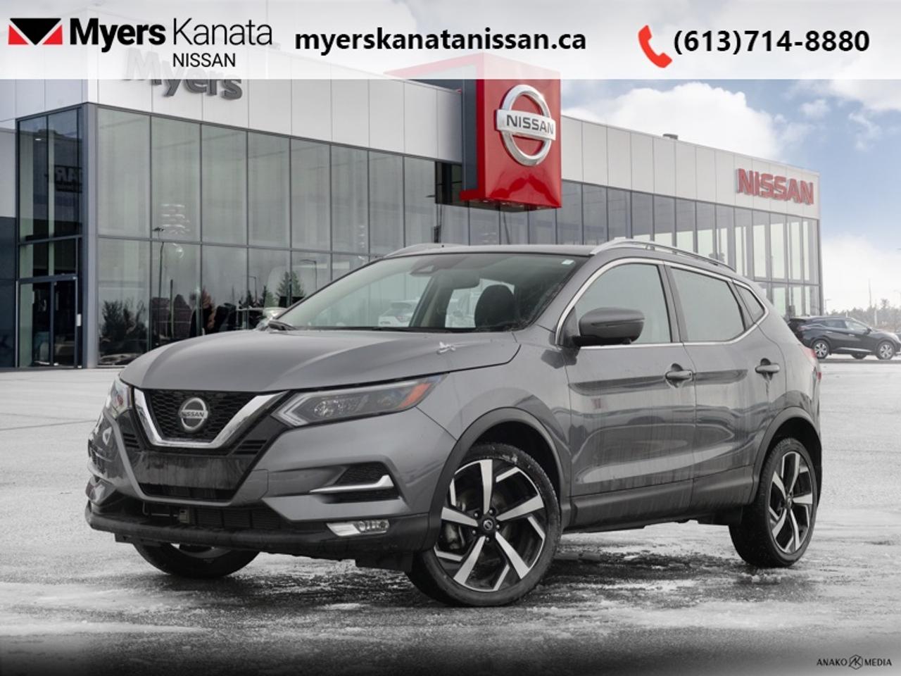 <b>Low Mileage, Leather Seats,  Aluminum Wheels,  Navigation,  360 Camera,  Sunroof! CPO Units receive several great benefits, including 1 year additional powertrain coverage, preferred rates, & oil change - Ask us about CPO!<br> <br></b><br>   Compare at $28615 - KANATA NISSAN PRICE is just $26995! <br> <br>With a smooth and compliant ride, commutes in this attractive Nissan Qashqai will always be pleasurable. This 2023 Nissan Qashqai is fresh on our lot in Kanata. This low mileage SUV has just 21,801 km. Its Gun Metal Metallic in colour and is completely accident free based on the <a href=https://vhr.carfax.ca/?id=im2Gy2p5wg53J/t+EZvZFZjMdj4Gk1m5 target=_blank>CARFAX Report</a>. It has an Automatic transmission and is powered by a 141HP 2.0L 4 Cylinder Engine. <br> <br> Our Qashqais trim level is SL AWD. Representing the ultimate Qashqai experience, this SL AWD trim is fully loaded with a clever all-wheel-drive system, plush heated and power-adjustable leather bucket seats with lumbar support and memory function, inbuilt satellite navigation, internet access, an immersive 360-degree camera system with aerial view, an express opening glass sunroof with slide and tilt functionality and a power shade, projector beam halogen headlamps with automatic high beams, a sporty heated leather steering wheel, dual-zone climate control, and adaptive cruise control with steering, in addition to blind-spot monitoring, lane-keep assist, and front emergency braking. Other features include proximity keyless entry with push button and remote start, piano-black interior inserts, a rear-view camera, a 6-speaker audio system, and a 7-inch infotainment screen bundled with Apple CarPlay, Android Auto, and SiriusXM satellite radio. This vehicle has been upgraded with the following features: Leather Seats, Aluminum Wheels, Navigation, 360 Camera, Sunroof, Heated Seats, Apple CarPlay.<br> <br/><br> Buy this vehicle now for the lowest bi-weekly payment of <b>$200.11</b> with $0 down for 84 months @ 8.99% APR O.A.C. ( Plus applicable taxes -  and licensing    ).  See dealer for details. <br> <br>*LIFETIME ENGINE TRANSMISSION WARRANTY NOT AVAILABLE ON VEHICLES WITH KMS EXCEEDING 140,000KM, VEHICLES 8 YEARS & OLDER, OR HIGHLINE BRAND VEHICLE(eg. BMW, INFINITI. CADILLAC, LEXUS...)<br> Come by and check out our fleet of 70+ used cars and trucks and 80+ new cars and trucks for sale in Kanata.  o~o