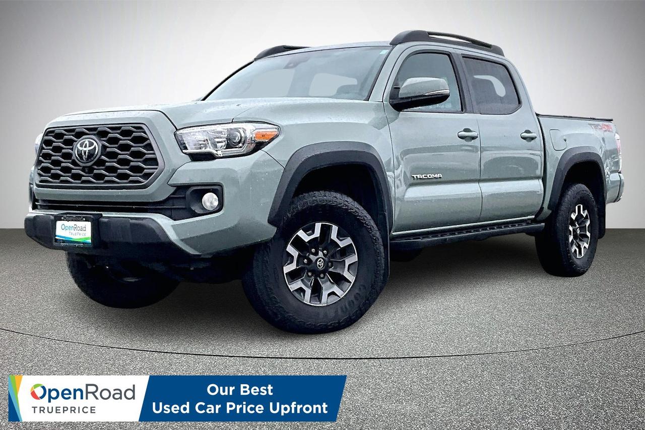 The 2023 Toyota Tacoma 4X4 Double Cab 6A Short Box with TRD Off Road Premium trim is built for adventure and daily comfort. Enjoy FOX tuned suspension, locking rear differential, Multi Terrain Select, crawl control, premium leather trimmed heated seats, power moonroof, JBL premium audio, navigation, wireless charging, and advanced safety tech. Tough, capable, and refined, this Tacoma is ready for work or play. Come take it for a test drive today and experience it for yourself! Drive away with confidence from OpenRoad Toyota Abbotsford! Get our TruePrice upfront with no haggling and no hassle. Every OpenRoad Certified vehicle is fully inspected and backed by a Carfax history report. Visit us today at 30210 Automall Drive in Abbotsford or call now to book your test drive and get behind the wheel!  List Price subject to $595 Documentation Fee, $499 Lease/Finance Fee, and applicable taxes. VSA Dealer #40643