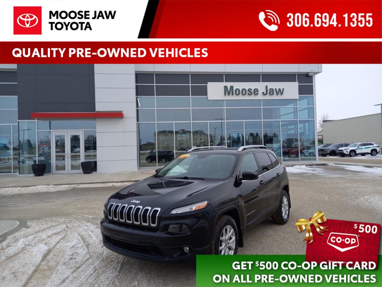 Used 2018 Jeep Cherokee Powerful, practical, and ready for adventure. This 2018 Cherokee North with the V6 engine delivers smooth performance, 4-season versatility, and comfortable everyday driving. for sale in Moose Jaw, SK