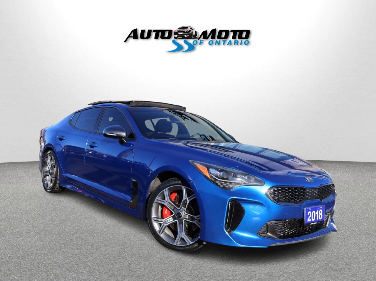 Used 2018 Kia Stinger GT-LIMITED AWD CERTIFIED *KIA MAINTAIN* CAMERA NAV BLUETOOTH LEATHER HEATED SEATS PANO ROOF CRUISE ALLOYS for sale in Burlington, ON