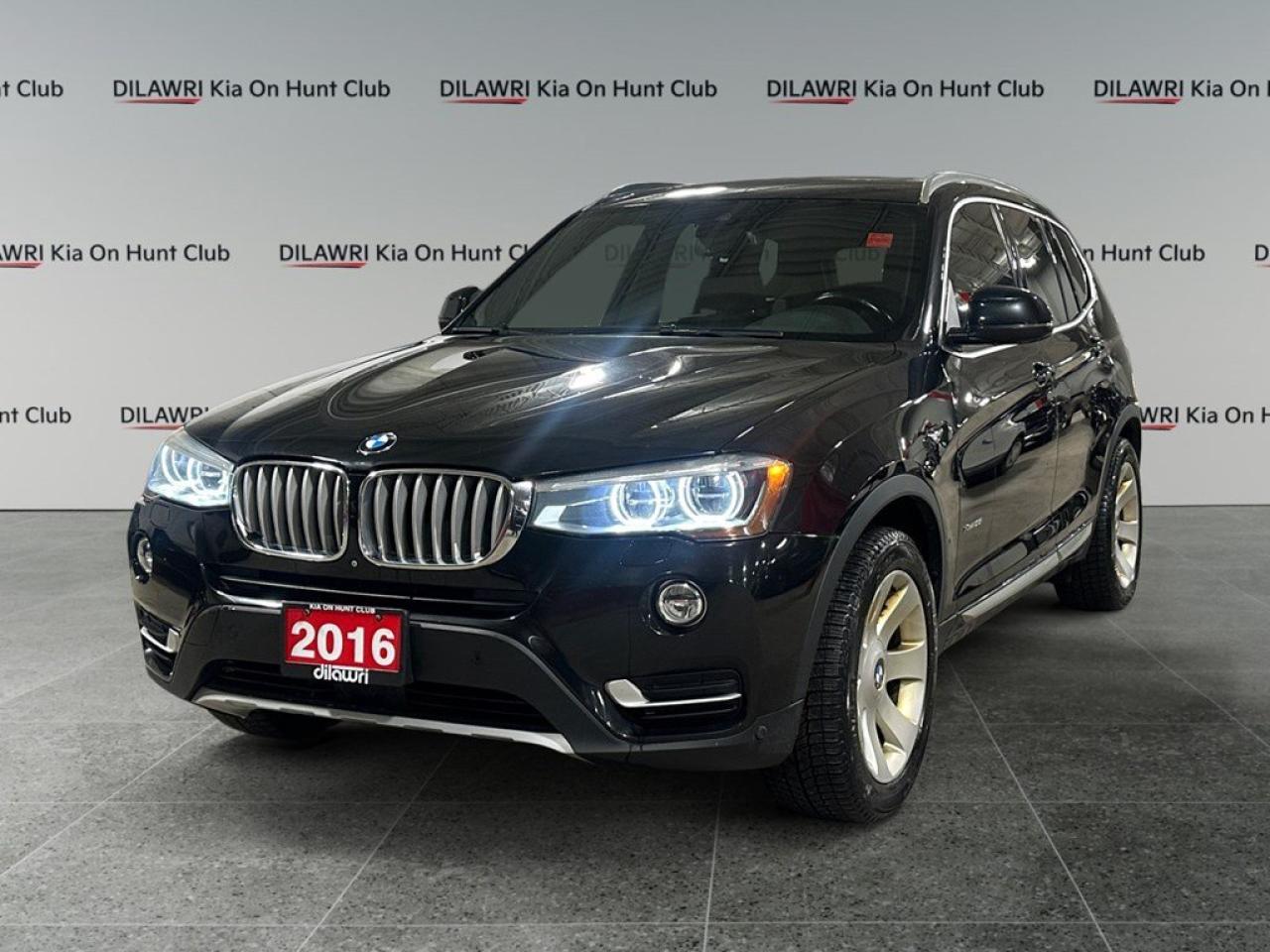 2016 BMW X3 Xdrive| Certified Pre-Owned |Features include Leather, Sunroof, Navigation, Bluetooth, heated front & rear seats, backup camera, cruise control, Air conditioning, power windows, power lock, and more! Reliable, comfortable, and priced to sell fastthis vehicle is ready for its next adventure. This vehicle has passed a comprehensive inspection and meets the Ministry of Transportations Safety Standards Certificate requirements. Custom Video ExperienceAsk about your custom walk-around video or live FaceTime/Zoom session to explore the vehicle in detail from the comfort of your home. Why Choose Us for Your Next Vehicle? Indoor Display: Shop in our bright, heated indoor showroomno snow, rain, or cold to worry about. Quality Assurance: Each vehicle undergoes a 135-point inspection based on Kia on Hunt Club standards. Value Added: Free oil change with every purchase and a 90-day SiriusXM trial (where available). Wide Selection: From luxury to family-friendly vehicles, we have options for every budget. Financing for Everyone: Good credit, bad credit, or no creditour team can help you. Kia on Hunt Club only guarantee one key/fob only. ADVERTISED PRICE IS FOR FINANCE DEALS ONLY, CASH PRICE MAY BE SUBJECT TO INCREASE. SEE DEALER FOR DETAILS** Book Online or Call Us Today!Schedule your test drive in our comfortable showroom. Contact Tony Chalhoub, Used Car Sales Manager, for any inquiries:?? 613-688-2904 | ?? tony@kiaonhuntclub.com Come see why were the smart choice for your next car and drive away with peace of mind!