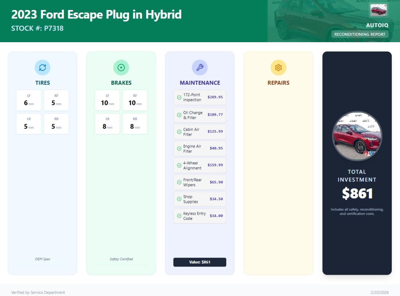 2023 Ford Escape PHEV 700A | PLUG IN | NO ACCIDENTS | BOUGHT/SVC'D HERE Photo