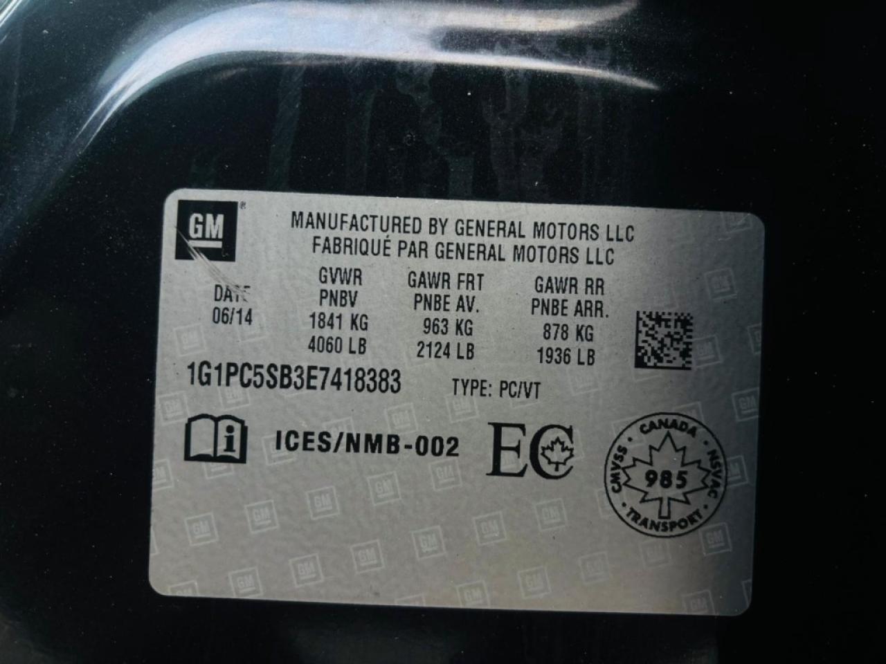 2014 Chevrolet Cruze 1LT Auto 4dr Sedan Automatic Photo