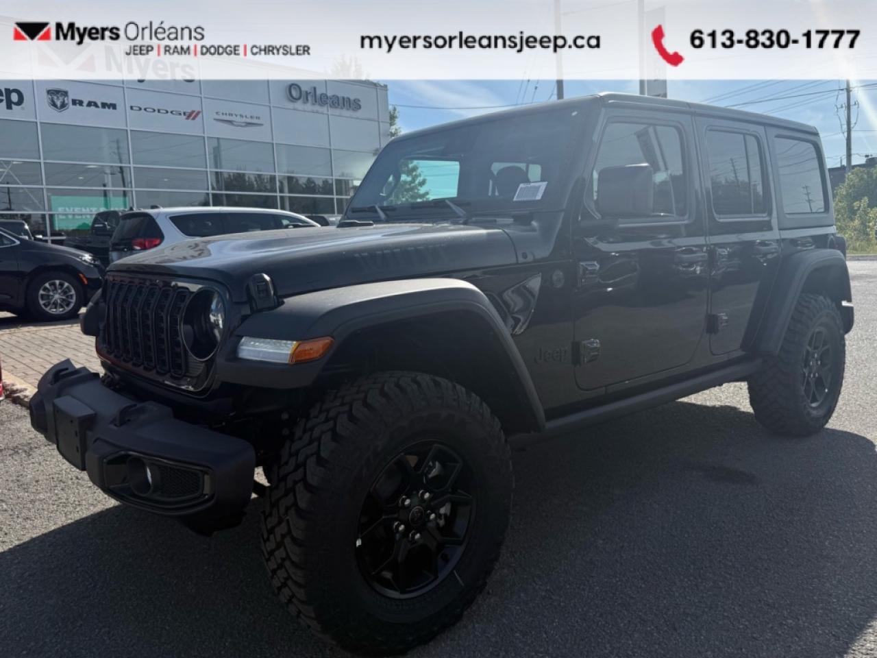 New 2025 Jeep Wrangler Willys  - Freedom Top - $174.99 /Wk for sale in Ottawa, ON