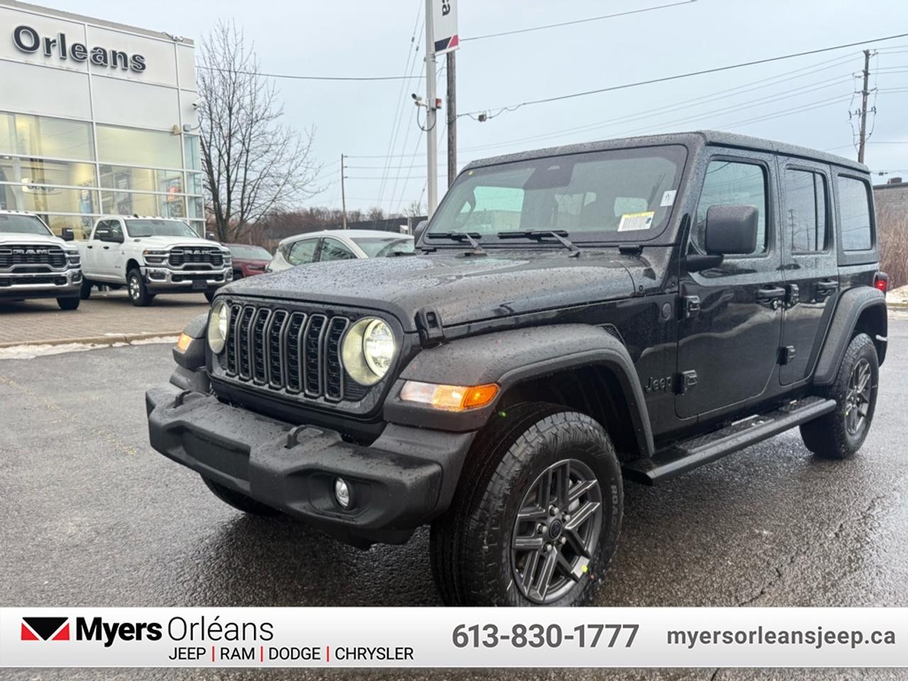 <b>Fog Lamps, Freedom Top, Tubular Side Steps!</b><br> <br> Inside, youll find a rugged yet comfortable cabin equipped with modern technology and intuitive controls for every journey. <br> <br>The 2026 Jeep Wrangler blends iconic design with modern innovation to deliver an unmatched driving experience on and off the road. Its durable build, open-air freedom, and advanced off-road systems make it the go-to SUV for those who live for adventure. With refined comfort, cutting-edge technology, and Jeeps legendary capability, the Wrangler remains the benchmark for authentic, all-terrain performance.<br> <br>This Black SUV has an Automatic transmission and is powered by a 285HP 3.6L V6 Cylinder Engine. <br> <br> Our Wranglers trim level is Sport S. This off-road icon in the Sport S trim comes standard with aluminum wheels, front and rear tow hooks, front fog lamps, and a manual convertible top with fixed rollover protection. Also standard include front and rear illuminated cupholders, air conditioning, an 8-speaker audio system, and a 12.3-inch infotainment screen powered by Uconnect 5W, with smartphone integration and mobile hotspot internet access. Additional features include cruise control, a rearview camera, and even more. This vehicle has been upgraded with the following features: Fog Lamps, Freedom Top, Tubular Side Steps.<br><br> View the original window sticker for this vehicle with this url <b><a href=http://www.chrysler.com/hostd/windowsticker/getWindowStickerPdf.do?vin=1C4PJXDG3TW176148 target=_blank>http://www.chrysler.com/hostd/windowsticker/getWindowStickerPdf.do?vin=1C4PJXDG3TW176148</a></b>.<br> <br>To apply right now for financing use this link: <a href=https://www.myersorleansjeep.ca/apply-for-financing/ target=_blank>https://www.myersorleansjeep.ca/apply-for-financing/</a><br><br> <br/> Weve discounted this vehicle $2526. Total  rebate of $6000 is reflected in the price.   4.99% financing for 96 months. <br> Buy this vehicle now for the lowest weekly payment of <b>$186.63</b> with $0 down for 96 months @ 4.99% APR O.A.C. ( Plus applicable taxes -  **Rebates may not be applicable on all purchase types [cash, lease, or finance]. Eligibility and conditions may vary. Please see dealer for full details and confirmation of eligibility.   / Total Obligation of $77637  ).  Incentives expire 2026-04-30.  See dealer for details. <br> <br>The road to new driving experiences begins in our inventory, where youll find an incredible array of brand-new cars, trucks, minivans, and SUVs, including two of our bestselling models, the Dodge Ram 1500 and the Dodge Grand Caravan. If you want to know what the cutting edge of automotive technology looks like, all you have to do is visit Myers Orleans Jeep! Each model comes loaded with the convenient features and cool technology that help make every trip memorable. Looking for additional everyday luxury at a price thats incredibly wallet-friendly? Choose from our selection of quality pre-owned models! If you can think of a road, our friendly and knowledgeable sales team will help you find the perfect vehicle to drive it.<br><br>We may be a well-established dealership thats been part of the community for many years, but that doesnt mean were stuck in the past! At Myers Orleans Jeep, were proud to provide a fresh, modern approach to car buying. Using our array of online tools, you can browse our extensive inventory, schedule a service appointment, order parts, and even apply for credit from wherever youve got a connection. Our goal is to create relationships that will last, and we know that the best way to do this is by providing a dealership experience thats based on honesty, transparency, trust, and a commitment to customers. Stop by today and discover all the ways we go above and beyond for you.<br><br> Come by and check out our fleet of 30+ used cars and trucks and 80+ new cars and trucks for sale in Orleans.  o~o
