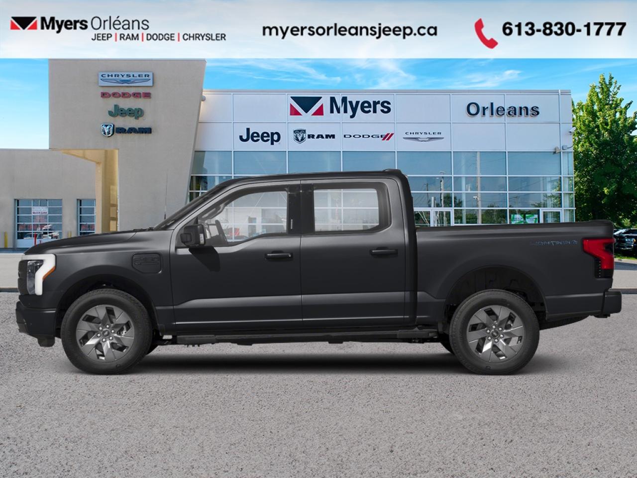 <b>Electric Vehicle,  Heated Seats,  Apple CarPlay,  Android Auto,  Navigation!</b><br> <br>  Compare at $51398 -  is just $49950! <br> <br>  Ford engineers had one goal when designing this F-150 Lightning, to create the smartest, most connected and capable F-150 ever built. This 2024 Ford F-150 Lightning is fresh on our lot in Orleans. <br> <br>With an advanced all-electric powertrain, this F-150 Lightning continues the Ford Motors Legacy by producing a futuristic truck thats designed for the masses. More than just a concept, this F-150 Lightning proves that electric vehicles are more than just a gimmick, thanks to it impressive capability and massive network of electric charging station found throughout North America.This  Crew Cab 4X4 pickup  has 46,826 kms. Its agate black metallic in colour. It has an automatic transmission and is powered by a  smooth engine. <br> <br> Our F-150 Lightnings trim level is XLT. Engineered to be a do-it-all EV, this F-150 Lightning XLT comes very well equipped with a luxurious interior that includes heated front seats and a heated steering wheel, power adjustable pedals, Fords SYNC 4 infotainment system complete with voice recognition, built-in navigation, Apple CarPlay, Android Auto, and SiriusXM radio. It also comes with extended running boards and enhanced lighting, Ford Co-Pilot360 2.0, a super useful interior work surface, a class IV towing package, power locking tailgate, a large front trunk for extra storage, a proximity key, blind spot detection, lane keep assist, automatic emergency braking with pedestrian detection, accident evasion assist, and a 360 degree camera to help keep you safely on the road and so much more! This vehicle has been upgraded with the following features: Electric Vehicle,  Heated Seats,  Apple Carplay,  Android Auto,  Navigation,  360 Camera,  Power Tailgate. <br> To view the original window sticker for this vehicle view this <a href=http://www.windowsticker.forddirect.com/windowsticker.pdf?vin=1FTVW3LK4RWG25661 target=_blank>http://www.windowsticker.forddirect.com/windowsticker.pdf?vin=1FTVW3LK4RWG25661</a>. <br/><br> <br>To apply right now for financing use this link: <a href=https://www.myersorleansjeep.ca/apply-for-financing/ target=_blank>https://www.myersorleansjeep.ca/apply-for-financing/</a><br><br> <br/><br> Buy this vehicle now for the lowest weekly payment of <b>$151.20</b> with $0 down for 96 months @ 5.99% APR O.A.C. ( Plus applicable taxes -  Plus applicable fees   / Total Obligation of $62898  ).  See dealer for details. <br> <br>The road to new driving experiences begins in our inventory, where youll find an incredible array of brand-new cars, trucks, minivans, and SUVs, including two of our bestselling models, the Dodge Ram 1500 and the Dodge Grand Caravan. If you want to know what the cutting edge of automotive technology looks like, all you have to do is visit Myers Orleans Jeep! Each model comes loaded with the convenient features and cool technology that help make every trip memorable. Looking for additional everyday luxury at a price thats incredibly wallet-friendly? Choose from our selection of quality pre-owned models! If you can think of a road, our friendly and knowledgeable sales team will help you find the perfect vehicle to drive it.<br><br>We may be a well-established dealership thats been part of the community for many years, but that doesnt mean were stuck in the past! At Myers Orleans Jeep, were proud to provide a fresh, modern approach to car buying. Using our array of online tools, you can browse our extensive inventory, schedule a service appointment, order parts, and even apply for credit from wherever youve got a connection. Our goal is to create relationships that will last, and we know that the best way to do this is by providing a dealership experience thats based on honesty, transparency, trust, and a commitment to customers. Stop by today and discover all the ways we go above and beyond for you.<br><br> Come by and check out our fleet of 60+ used cars and trucks and 60+ new cars and trucks for sale in Orleans.  o~o