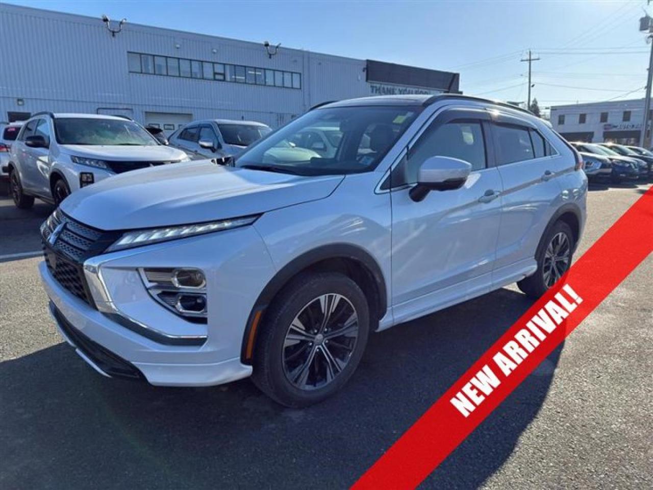 Recent Arrival! LOADED! 2022 Mitsubishi Eclipse Cross GT Alloy wheels, Android Auto & Apple CarPlay, Blind Spot Warning, Dual front impact airbags, Dual front side impact airbags, Front anti-roll bar, Heads-Up Display, Heated front seats, Heated rear seats, Heated steering wheel, Knee airbag, Leather Seat Trim, Occupant sensing airbag, Overhead airbag, Power driver seat, Rear anti-roll bar.White Diamond 2022 Mitsubishi Eclipse Cross GT 4WD CVT 1.5L DOHCSteele Mitsubishi has the largest and most diverse selection of preowned vehicles in HRM. Buy with confidence, knowing we use fair market pricing guaranteeing the absolute best value in all of our pre owned inventory!Steele Auto Group is one of the most diversified group of automobile dealerships in Canada, with 60 dealerships selling 29 brands and an employee base of well over 2300. Sales are up over last year and our plan going forward is to expand further into Atlantic Canada and the United States furthering our commitment to our Canadian customers as well as welcoming our new customers in the USA.