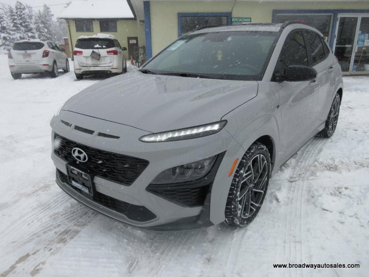 2022 Hyundai KONA ALL-WHEEL DRIVE N-LINE-PACKAGE 5 PASSENGER 1.6L - TURBO.. NAVIGATION.. POWER SUNROOF.. LEATHER.. HEATED SEATS & WHEEL.. BACK-UP CAMERA..