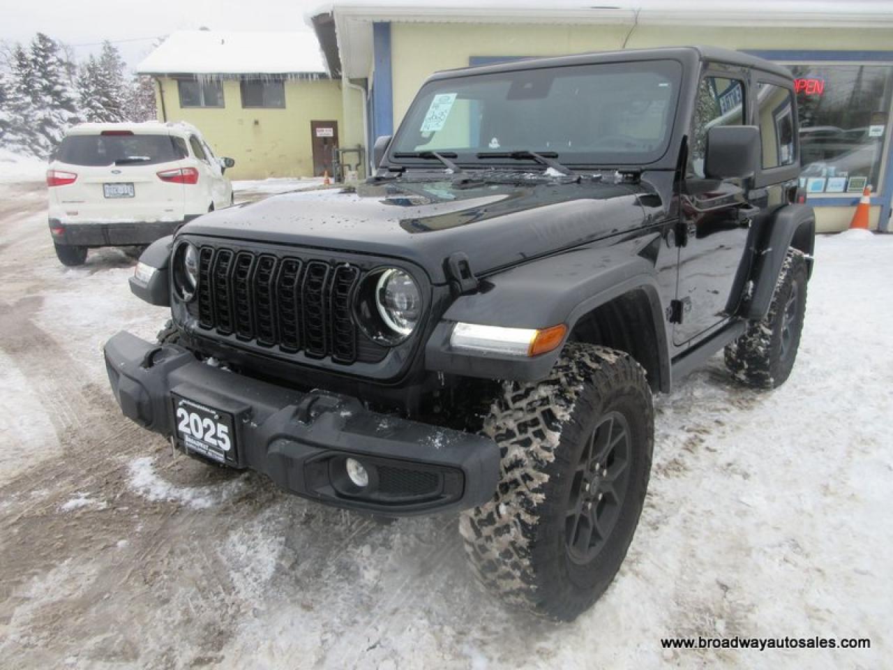 Used 2025 Jeep Wrangler LIKE NEW WILLY'S-SPORT-MODEL 4 PASSENGER 2.0L - TURBO.. HEATED SEATS & WHEEL.. REMOVEABLE-HARD-TOP.. BACK-UP CAMERA.. BLUETOOTH SYSTEM.. for sale in Bradford, ON