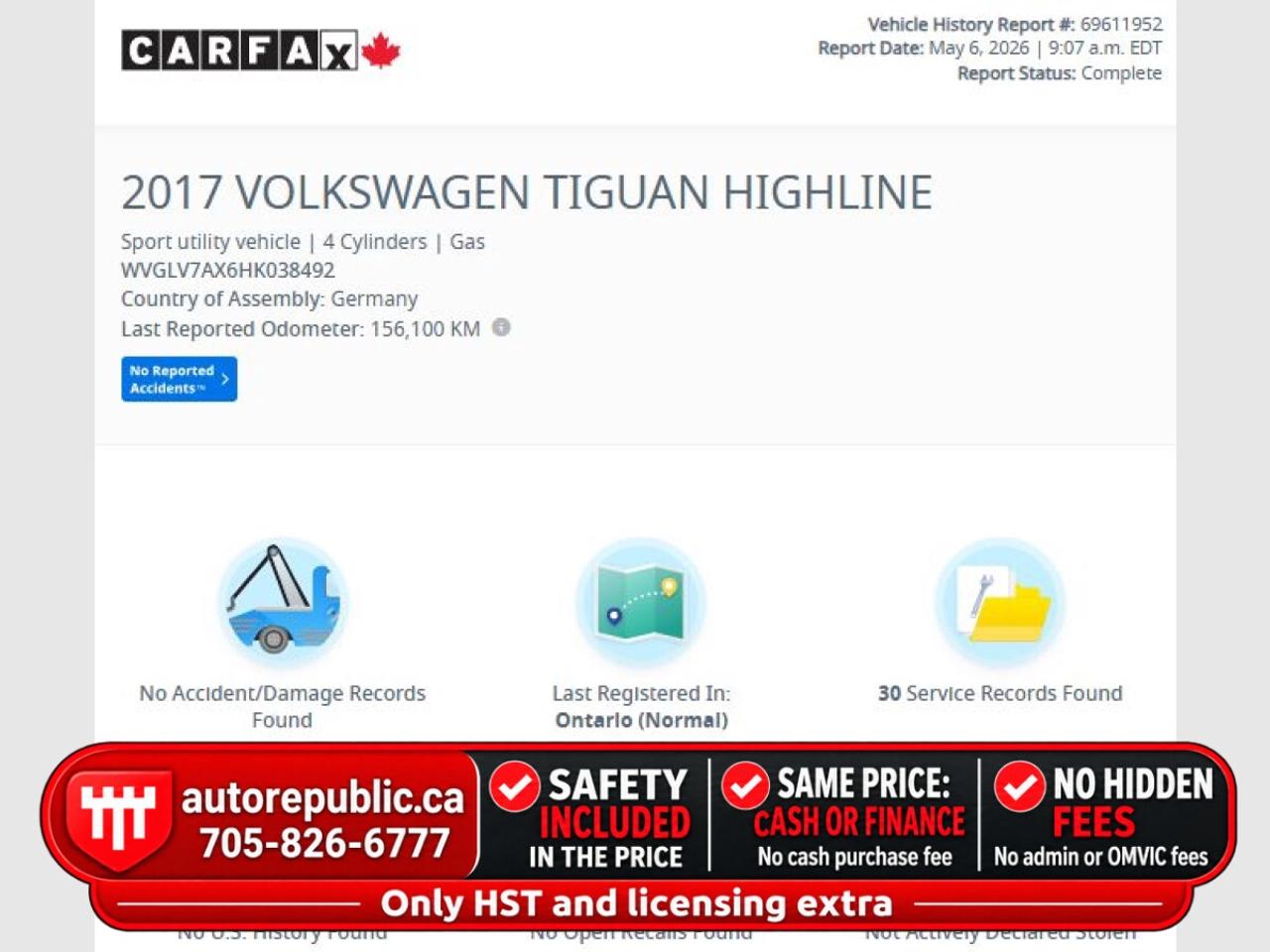 2017 Volkswagen Tiguan Highline Certified Loaded Dealer Maintained Photo