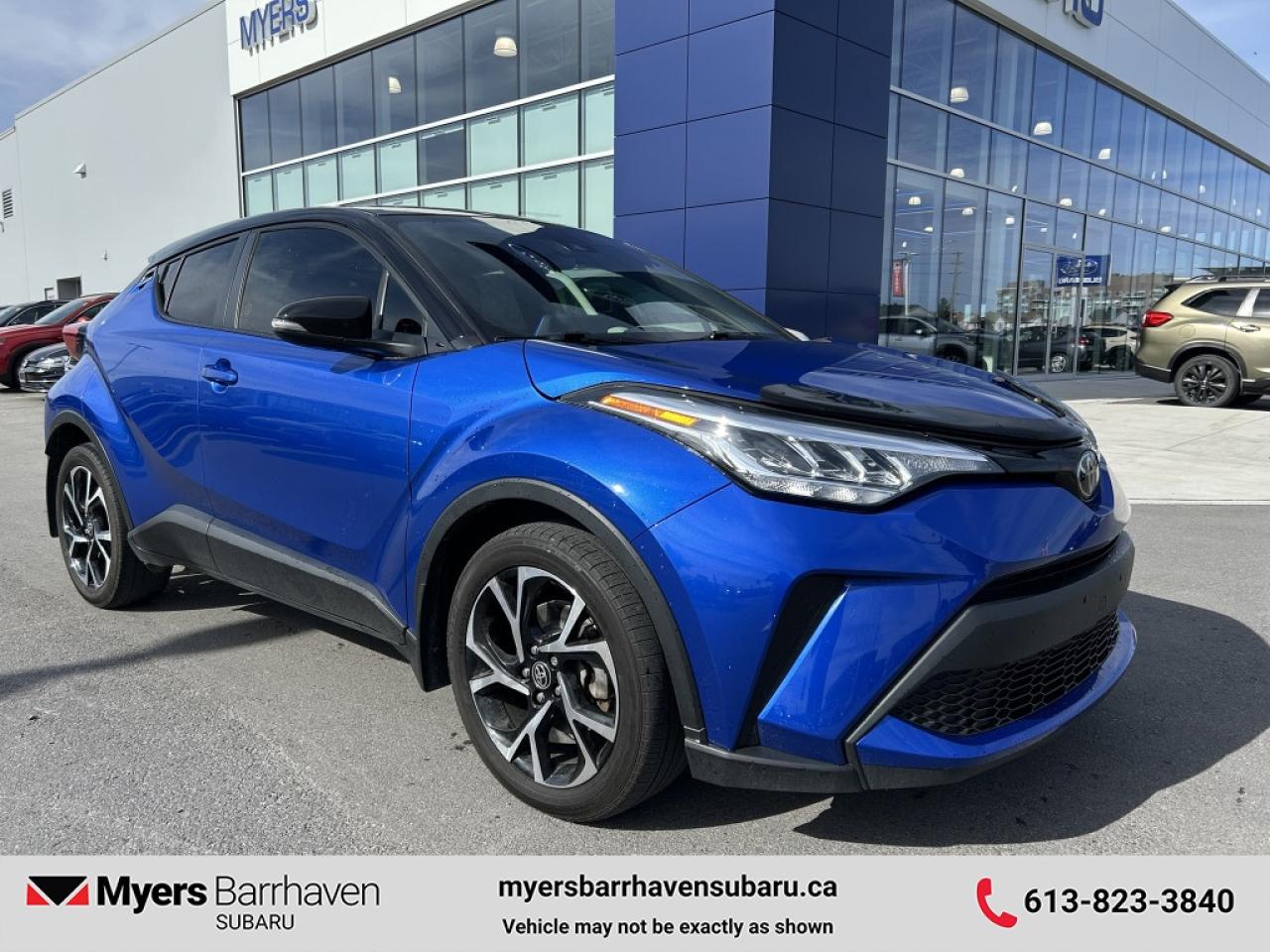<b>Heated Seats,  Aluminum Wheels,  Heated Steering Wheel,  Lane Keep Assist,  Apple CarPlay!</b><br> <br>    Sporty on the outside and comfortable on the inside, style is just the beginning of what the Toyota C-HR has to offer. This  2021 Toyota C-HR is for sale today in Nepean. <br> <br>The C-HR is unlike anything Toyota has ever created. Youll feel the difference with premium features and intuitive technology that are designed to keep you comfortable and connected. It is a blast to drive, with the perfect blend of responsiveness and control that will make every drive memorable. With a spacious interior for all your passengers and gear, and state-of-the-art safety features that come standard, were confident youll agree that theres nothing quite like this amazing SUV. This  SUV has 62,034 kms. Its  blue eclipse me in colour  . It has an automatic transmission and is powered by a  144HP 2.0L 4 Cylinder Engine.  It may have some remaining factory warranty, please check with dealer for details. <br> <br> Our C-HRs trim level is XLE Premium. Upgrading to this XLE Premium package is a great choice as it comes with unique aluminum wheels, heated sport seats with a power driver seat, a large 8 inch touchscreen featuring Apple CarPlay, Android Auto, Entune 3.0 Audio Plus, USB input and a heated steering wheel. Additional features include LED lights, Toyotas smart key with push button start, dual zone climate control, dynamic radar cruise control, Toyota Safety Sense with automatic highbeams, lane departure warning with steering assist, blind spot monitoring and heated power side mirrors plus much more! This vehicle has been upgraded with the following features: Heated Seats,  Aluminum Wheels,  Heated Steering Wheel,  Lane Keep Assist,  Apple Carplay,  Android Auto,  Entune Audio. <br> <br>To apply right now for financing use this link : <a href=https://www.myersbarrhavensubaru.ca/quick-approval/ target=_blank>https://www.myersbarrhavensubaru.ca/quick-approval/</a><br><br> <br/><br> Buy this vehicle now for the lowest bi-weekly payment of <b>$178.50</b> with $0 down for 96 months @ 8.99% APR O.A.C. ( Plus applicable taxes -  Plus applicable fees   ).  See dealer for details. <br> <br><br> The Myers name has been synonymous with first-rate automotive service and products for over 80 years in Ottawa; we are happy to welcome you here to <b> Myers Barrhaven Subaru </b> the unbeatable Subaru dealer in Ottawa and the National Capital Region. Serving drivers as the premier Subaru dealership near Kanata, Orléans, Gatineau, QC and Vanier region, we offer a wide range of new and used offerings from Subaru. If youre in the market for a full range of Subaru cars and Subaru SUVs for sale in Ottawa. </br> o~o