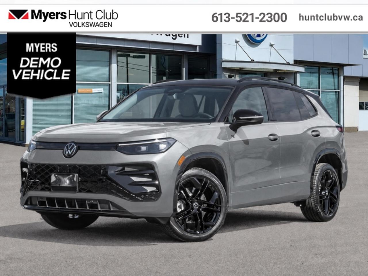 <b>Low Mileage, Sunroof,  Power Liftgate,  Wireless Charging,  Heated Seats,  Heated Steering Wheel!</b><br> <br> The 2026 Volkswagen Tiguan combines thoughtful innovation, upscale design and practical character into a compelling choice in the compact SUV segment.<br> <br>From the outside, the 2026 Volkswagen Tiguan makes a bold impression with its upright proportions, sharp body lines and modern lighting elements that reflect Volkswagens evolving design language. Inside, the cabin highlights quality materials, intuitive connectivity and seating designed to comfortably accommodate passengers and gear. With its refined look, intelligent features and Volkswagens reputation for engineering, the Tiguan delivers a well-balanced and engaging compact SUV experience.<br> <br>This Pyrite Silver Metallic With Black Roof SUV has an Automatic transmission and is powered by a 2.0L I4 16V GDI DOHC Turbo engine. Driven via that frugal motor it gets 10.4 L/100 km in the city and uses just 7.6 L/100 km out on the highway according to Transport Canada. <br> <br> Our Tiguans trim level is Comfortline R-Line Black Edition. This trim rewards you with a dual-panel sunroof and blacked out exterior styling, along with other standard features like heated front seats with a heated steering wheel, a power liftgate for rear cargo access, adaptive cruise control, remote engine start, wireless device charging, and a 12.9-inch infotainment screen with wireless Apple CarPlay and Android Auto. Safety features also include lane keep assist with lane departure warning, collision mitigation, blind spot alert, and front and rear parking sensors. This vehicle has been upgraded with the following features: Sunroof, Power Liftgate, Wireless Charging, Heated Seats, Heated Steering Wheel, Adaptive Cruise Control, Remote Start. This is a demonstrator vehicle driven by a member of our staff and has just 8467 km.<br><br> <br>To apply right now for financing use this link: <a href=https://www.huntclubvw.ca/financing-request/ target=_blank>https://www.huntclubvw.ca/financing-request/</a><br> <br/>Incentives expire 2026-08-31. See dealer for details. <br><br>At Myers Hunt Club Volkswagen, our focus is customers like you. Our dedicated service, parts, and sales team are here to make your automotive experience a special one. We are very proud of our achievements and awards over the last 25 years and are committed to providing the same great service to our present and future customers. If youre looking for a vehicle, Myers Hunt Club Volkswagen is your destination for new, used, and certified pre-owned Volkswagen vehicles as well as other makes and models. Whatever your needs, we can help you here at Myers Hunt Club Volkswagen. </br><br> Come by and check out our fleet of 40+ used cars and trucks and 120+ new cars and trucks for sale in Gloucester.  o~o