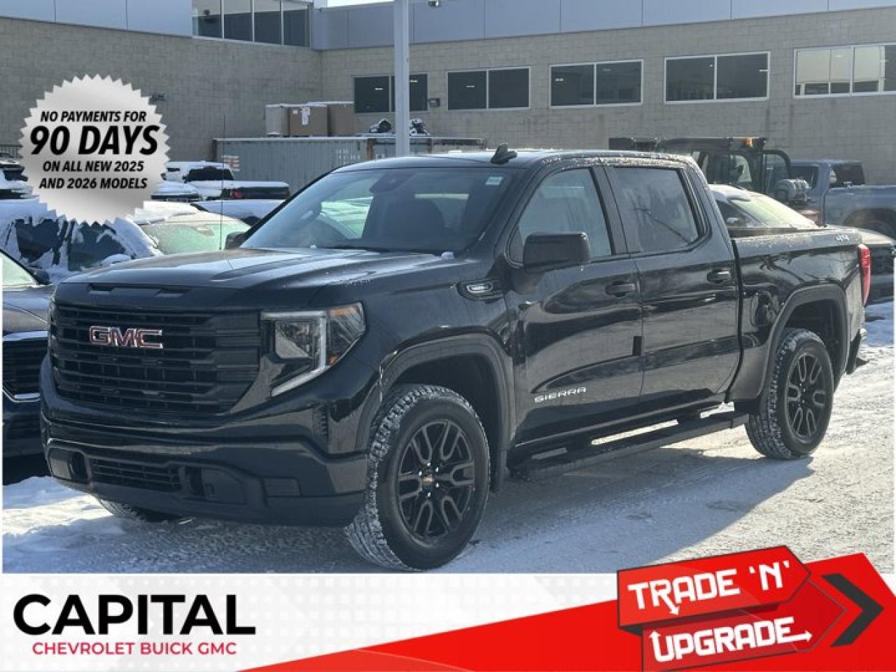 This GMC Sierra 1500 delivers a Turbocharged Gas I4 2.7L/166 engine powering this Automatic transmission. TRANSMISSION, 8-SPEED AUTOMATIC, (COLUMN SHIFTER) ELECTRONICALLY CONTROLLED with overdrive and tow/haul mode. Includes Cruise Grade Braking and Powertrain Grade Braking (STD), TRAILER BRAKE CONTROLLER, INTEGRATED, TAILGATE, GMC MULTIPRO TAILGATE with six functional load/access features (Includes (QT5) EZ Lift power lock and release tailgate..*This GMC Sierra 1500 Comes Equipped with These Options *PRO VALUE PACKAGE includes (PCI) Convenience Package and (Z82) Trailering Package , REAR AXLE, 3.42 RATIO, PRO PREFERRED EQUIPMENT GROUP includes standard equipment, GVWR, 7000 LBS. (3175 KG) (STD), GRAPHITE EDITION includes (U2K) SiriusXM, (VT5) body-colour rear bumper, (VB5) body colour front bumper, (B30) colour-keyed carpeting, (BTV) Remote Start, (UTJ) Theft-deterrent system, (RD3) 20 6-spoke High gloss Black painted aluminum wheels, and (QAB) 275/60R20 all-season tires and Body colour upper grille., ENGINE, 2.7L TURBOMAX (310 hp [231 kW] @ 5600 rpm, 430 lb-ft of torque [583 Nm] @ 3000 rpm) Includes (KW5) 220-amp alternator.) (STD), ENGINE BLOCK HEATER, AUTO-LOCKING REAR DIFFERENTIAL, Wireless, Apple CarPlay / Wireless Android Auto, Windows, power rear, express down (Not available on Regular Cab models.).* Stop By Today *For a must-own GMC Sierra 1500 come see us at Capital Chevrolet Buick GMC Inc., 13103 Lake Fraser Drive SE, Calgary, AB T2J 3H5. Just minutes away!