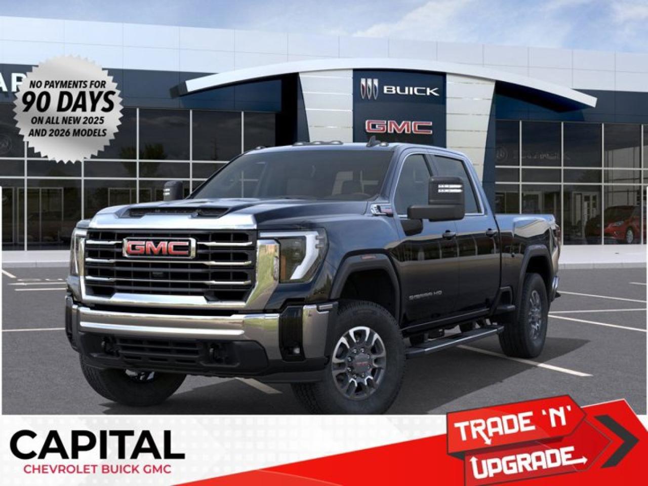 Accessories Include: Gatorback Mud FlapsThis GMC Sierra 3500HD boasts a Turbocharged Diesel V8 6.6L/ engine powering this Automatic transmission. TRANSMISSION, 10-SPEED AUTOMATIC, SLE PREFERRED EQUIPMENT GROUP includes standard equipment, REMOTE START PACKAGE includes (BTV) Remote Start, (UTJ) content theft alarm and (C49) rear-window defogger.*This GMC Sierra 3500HD Comes Equipped with These Options *HEAVY DUTY FRONT SPRING/CAMPER PACKAGE Note: If ordered for Camper usage, recommend ordering (UY2) Trailering wiring provisions , LPO, ALL-WEATHER FLOOR LINER, 1ST AND 2ND ROWS (dealer-installed), HIGH IDLE SWITCH, GVWR, 12,100 LBS. (5488 KG) WITH SINGLE REAR WHEELS, ENGINE, DURAMAX 6.6L TURBO-DIESEL V8, B20-DIESEL COMPATIBLE (470 hp [350.5 kW] @ 2800 rpm, 975 lb-ft of torque [1322 Nm] @ 1600 rpm) (Includes (K05) engine block heater.), ASSIST STEPS, CHROMED TUBULAR, 6 RECTANGULAR CAB LENGTH (factory installed), ALTERNATORS, DUAL, 220-AMPS PRIMARY, 170-AMPS AUXILIARY, Wireless phone projection for Apple CarPlay and Android Auto, Windows, power rear, express down (Not available on Regular Cab models.), Window, power front, passenger express down.*Stop By Today *Stop by Capital Chevrolet Buick GMC Inc. located at 13103 Lake Fraser Drive SE, Calgary, AB T2J 3H5 for a quick visit and a great vehicle!