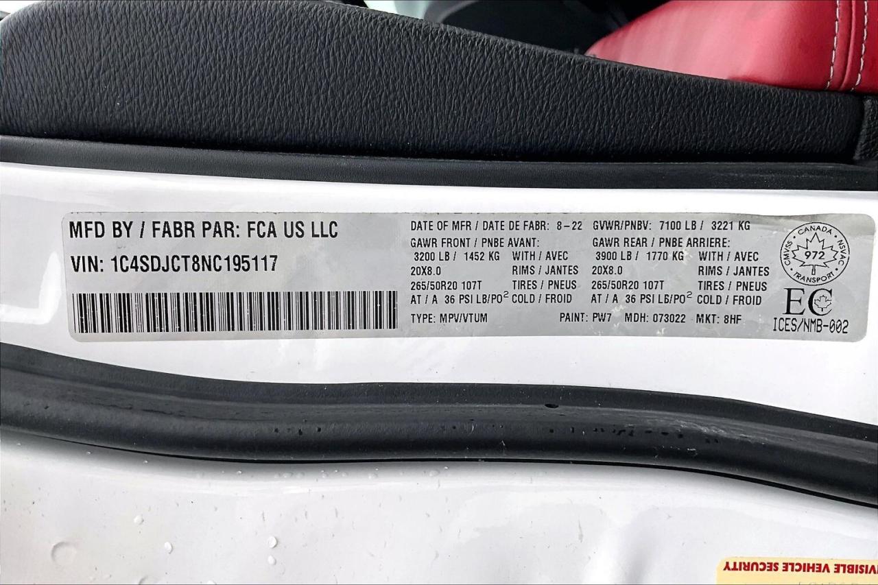 2022 Dodge Durango RT 6Seat | Blacktop | Sunroof | Tow Pkg | AWD Photo