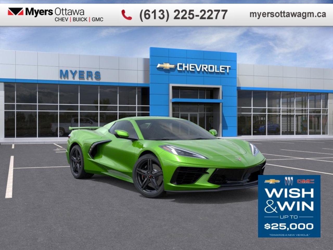 <br> <br>2026 ALL NEW INTERIOR!! ROSEWELL GREEEN LIMITED TIME COLOR- BLACK LEATHER INTERIOR, Z51 PERFORMANCE PACKAGE, HIGHLY SOUGHT AFTER QE5 BLACK 20 BLACK ALLOYS, GET IT WHILE YOU CAN!!!<br> <br><br> <br> This roswell green metallic convertible  has an automatic transmission and is powered by a  490HP 6.2L 8 Cylinder Engine.<br> <br> Our Corvettes trim level is Stingray Convertible. <br><br> <br>To apply right now for financing use this link : <a href=https://creditonline.dealertrack.ca/Web/Default.aspx?Token=b35bf617-8dfe-4a3a-b6ae-b4e858efb71d&Lang=en target=_blank>https://creditonline.dealertrack.ca/Web/Default.aspx?Token=b35bf617-8dfe-4a3a-b6ae-b4e858efb71d&Lang=en</a><br><br> <br/> Weve discounted this vehicle $5000.    4.79% financing for 84 months. <br> Buy this vehicle now for the lowest bi-weekly payment of <b>$800.95</b> with $0 down for 84 months @ 4.79% APR O.A.C. ( taxes included, **Rebates may not be applicable on all purchase types [cash, lease, or finance]. Eligibility and conditions may vary. Please see dealer for full details and confirmation of eligibility.    / Federal Luxury Tax of $1586.00 included.).  Incentives expire 2026-01-02.  See dealer for details. <br> <br><br> Come by and check out our fleet of 50+ used cars and trucks and 180+ new cars and trucks for sale in Ottawa.  o~o