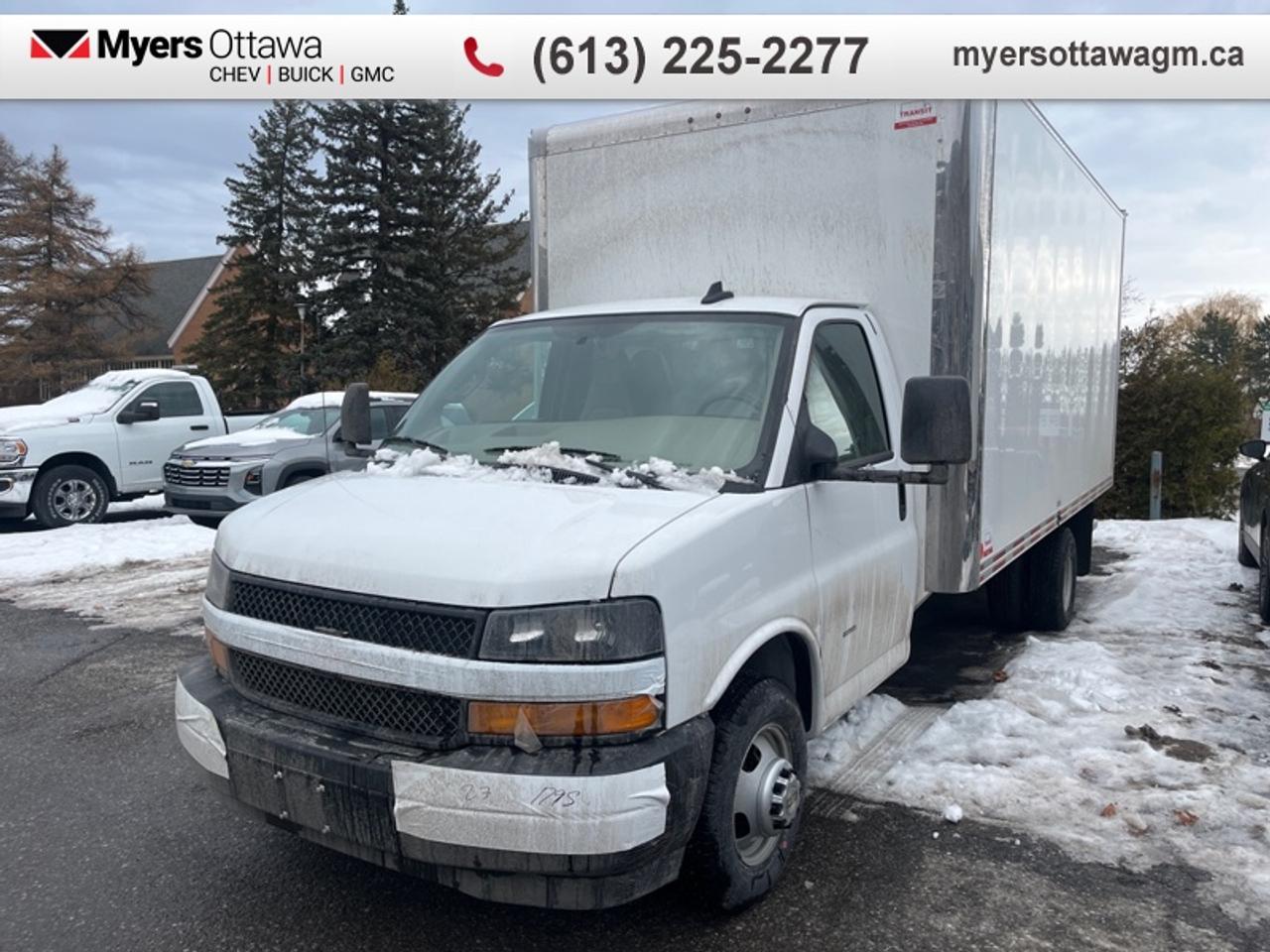 16 FOOT CUBE - 2025 EXPRESS CUTAWAY- POWER WINDOWS LOCKS, CRUISE, BACK UP ALARM AND CAMERA, DUAL REAR WHEELS, 6.6 GAS V8<br><br> <br>The Chevrolet Express Cutaway offers businesses a variety of options with a proven foundation and a full-length, ladder-type frame, the Express Cutaway can handle several upfit types. The Express Cutaway delivers rock-solid reliability and impressive performance youd expect from Chevrolet.<br> <br> This summit white  pickup   has an automatic transmission.<br><br> <br>To apply right now for financing use this link: <a href=https://creditonline.dealertrack.ca/Web/Default.aspx?Token=b35bf617-8dfe-4a3a-b6ae-b4e858efb71d&Lang=en target=_blank>https://creditonline.dealertrack.ca/Web/Default.aspx?Token=b35bf617-8dfe-4a3a-b6ae-b4e858efb71d&Lang=en</a><br> <br/>Weve discounted this vehicle $7000. See dealer for details. <br><br><br> Come by and check out our fleet of 30+ used cars and trucks and 150+ new cars and trucks for sale in Ottawa.  o~o
