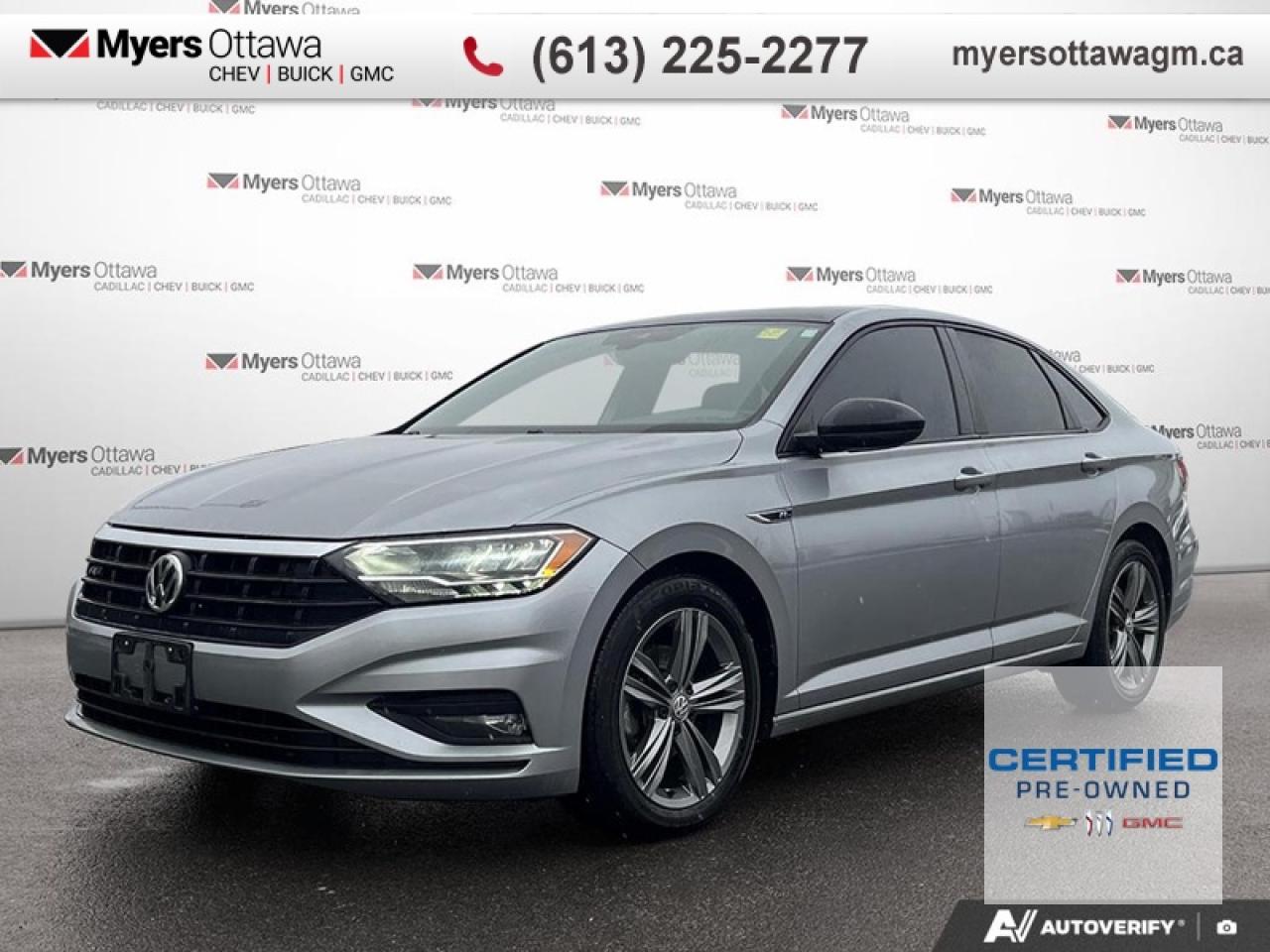 <b>CERTIFIED </b><br>   Compare at $20467 - Myers Cadillac is just $19871! <br> <br>JUST IN - 2021 VW JETTA HIGHLINE WITH R LINE PACKAGE- LEATHER/SUEDE COMBO, AUTO, HEATED SEATS, SUNROOF, ALLOY WHEELS, APPLE CARPLAY, REAR VISION CAMERA, TINT, NON SMOKER, ONE OWNER, CERTIFIED, NO ADMIN FEES. ULTRA CLEAN <br> <br>To apply right now for financing use this link: <a href=https://creditonline.dealertrack.ca/Web/Default.aspx?Token=b35bf617-8dfe-4a3a-b6ae-b4e858efb71d&Lang=en target=_blank>https://creditonline.dealertrack.ca/Web/Default.aspx?Token=b35bf617-8dfe-4a3a-b6ae-b4e858efb71d&Lang=en</a><br><br> <br/>Certified Pre-Owned Vehicles. Instead of worries our vehicles come with a 150+ point inspection and a 30 day / 2,500kms Vehicle Exchange Privilege. Buy with confidence! <br> <br/><br>All prices include Admin fee and Etching Registration, applicable Taxes and licensing fees are extra.<br>*LIFETIME ENGINE TRANSMISSION WARRANTY NOT AVAILABLE ON VEHICLES WITH KMS EXCEEDING 140,000KM, VEHICLES 8 YEARS & OLDER, OR HIGHLINE BRAND VEHICLE(eg. BMW, INFINITI. CADILLAC, LEXUS...)<br> Come by and check out our fleet of 40+ used cars and trucks and 180+ new cars and trucks for sale in Ottawa.  o~o