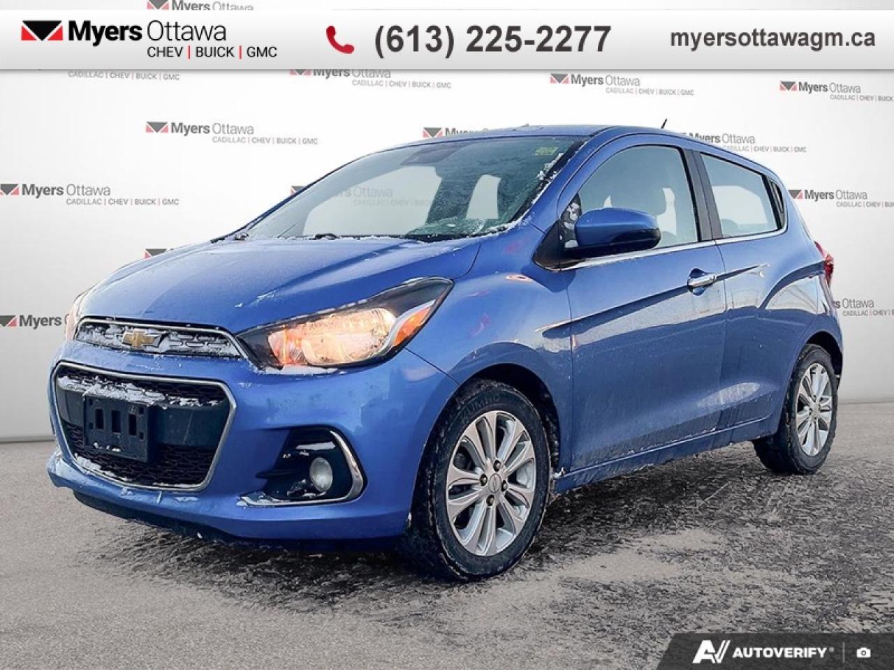 <b>CERTIFIED </b><br>   Compare at $11215 - Myers Cadillac is just $10888! <br> <br>JUST IN - 2017 SPARK 2LT-  AUTO, LEATHER, APPLE CARPLAY, REAR CAMERA, KEYLESS ENTRY, BLUETOOTH, CRUISE, CERTIFIED, NO ADMIN FEES, NON SMOKER, CERTIFIED<br> <br>To apply right now for financing use this link: <a href=https://creditonline.dealertrack.ca/Web/Default.aspx?Token=b35bf617-8dfe-4a3a-b6ae-b4e858efb71d&Lang=en target=_blank>https://creditonline.dealertrack.ca/Web/Default.aspx?Token=b35bf617-8dfe-4a3a-b6ae-b4e858efb71d&Lang=en</a><br><br> <br/><br>All prices include Admin fee and Etching Registration, applicable Taxes and licensing fees are extra.<br>*LIFETIME ENGINE TRANSMISSION WARRANTY NOT AVAILABLE ON VEHICLES WITH KMS EXCEEDING 140,000KM, VEHICLES 8 YEARS & OLDER, OR HIGHLINE BRAND VEHICLE(eg. BMW, INFINITI. CADILLAC, LEXUS...)<br> Come by and check out our fleet of 40+ used cars and trucks and 180+ new cars and trucks for sale in Ottawa.  o~o