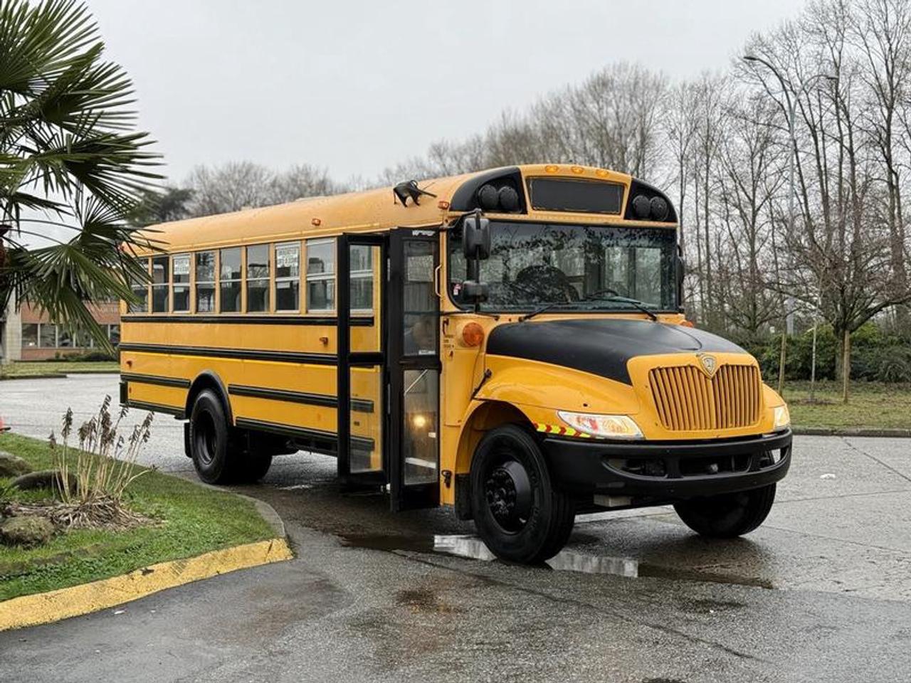 This 2013 International 3000 35-passenger diesel bus is powered by a 6.4L 8-cylinder engine with an automatic transmission and rear-wheel drive, and features a yellow exterior with a grey vinyl interior. It includes seating for 35 including the driver, hydraulic brakes, an automatic opening passenger door, emergency shut-down switch, air conditioning and heat, and an AM/FM radio. The bus measures approximately 32 feet 1 inch long, 8 feet 2 inches wide and 10 feet 2 inches high, making it suitable for group transportation, shuttle services, or fleet applications. This item is currently OFFSITE. You must register an appointment with our office to schedule an offsite viewing. Appointments must be made a minimum of one business day in advance (and as defined by the days that Repo.com is open for business) before your appointment can be scheduled and confirmed. We may, at our own discretion, instead opt to transport smaller items to Repo.coms main yard for viewing purposes.  $57,830.00 plus $375 processing fee, $58,205.00 total payment obligation before taxes.   Listing report, warranty, contract commitment cancellation fee, financing available on approved credit (some limitations and exceptions may apply). All above specifications and information is considered to be accurate but is not guaranteed and no opinion or advice is given as to whether this item should be purchased. We do not allow test drives due to theft, fraud, acts of vandalism and undetectable impaired driving. Instead we provide the following benefits: Complimentary Warranty (with options to extend), Limited Money Back Satisfaction Guarantee on Fully Completed Contracts, Contract Commitment Cancellation, and an Open-Ended Sell-Back Option. Ask seller for details or call 604-522-REPO(7376) to confirm listing availability.