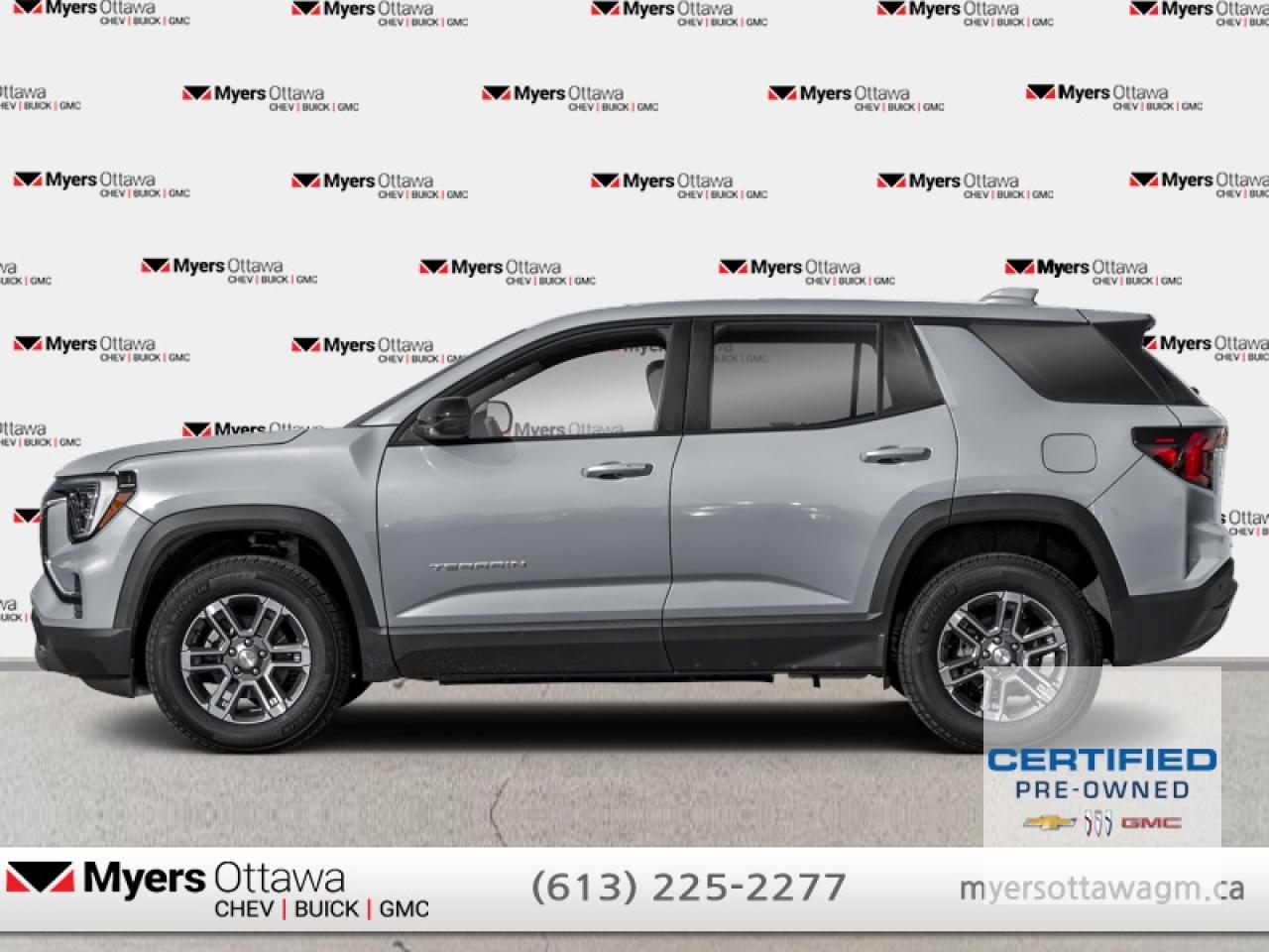 Compare at $34574 - Myers Cadillac is just $33567! <br> <br>JUST IN - 2025 TERRAIN ELEVATION AWD- STERLING GREY ON BLACK-  LEATHER, SUNROOF, REMOTE START, REAR CAMERA, CARPLAY, HEATED SEATS, HEATED STEERING WHEEL, ALLOY WHEELS, POWER LIFGATE, POWER PASSENGER SEAT, HEATED REAR SEATS, GOOGLE MAPS, CERTIFIED, NO ADMIN FEES, NON SMOKER, CLEAN CARFAX<br> <br>To apply right now for financing use this link : <a href=https://creditonline.dealertrack.ca/Web/Default.aspx?Token=b35bf617-8dfe-4a3a-b6ae-b4e858efb71d&Lang=en target=_blank>https://creditonline.dealertrack.ca/Web/Default.aspx?Token=b35bf617-8dfe-4a3a-b6ae-b4e858efb71d&Lang=en</a><br><br> <br/>Certified Pre-Owned Vehicles. Instead of worries our vehicles come with a 150+ point inspection and a 30 day / 2,500kms Vehicle Exchange Privilege. Buy with confidence! <br> <br/><br>All prices include Admin fee and Etching Registration, applicable Taxes and licensing fees are extra.<br>*LIFETIME ENGINE TRANSMISSION WARRANTY NOT AVAILABLE ON VEHICLES WITH KMS EXCEEDING 140,000KM, VEHICLES 8 YEARS & OLDER, OR HIGHLINE BRAND VEHICLE(eg. BMW, INFINITI. CADILLAC, LEXUS...)<br> Come by and check out our fleet of 50+ used cars and trucks and 180+ new cars and trucks for sale in Ottawa.  o~o
