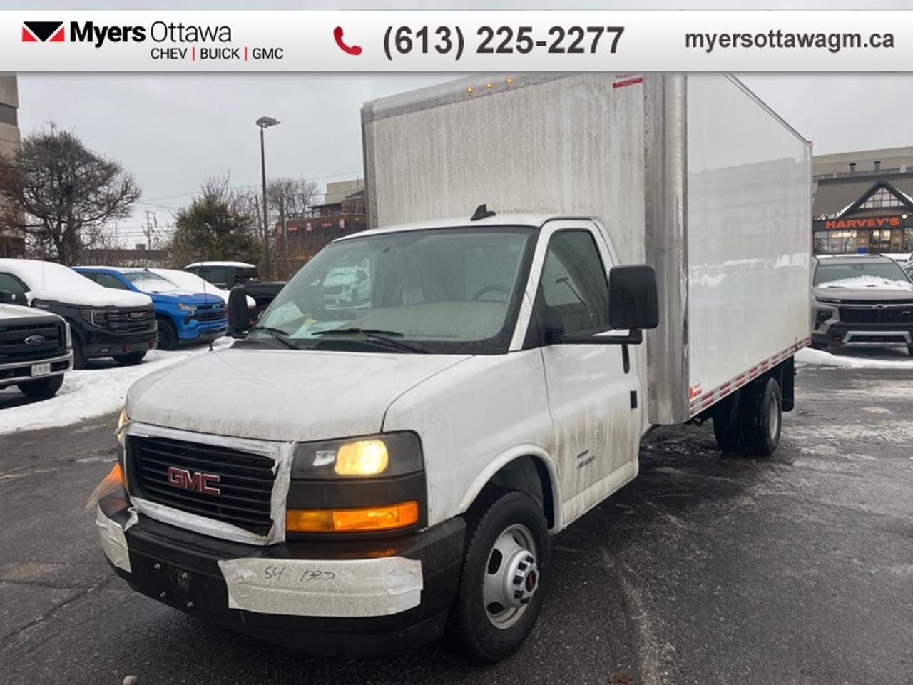 <br> <br>2025 SAVANA 4500 CUTAWAY 177 CUBE VAN BRAND NEW!!!! - POWER CONVENIENCE PACKAGE POWER LOCKS , DUAL REAR WHEELS, BACK UP ALARM, BLUETOOTH, REAR CAMERA, BUCKET SEATS<br><br> <br>Engineered for success and created to be highly adaptable to your needs and wants, this 2025 GMC Savana Commercial Cutaway offers a highly customizable platform that can be re-fitted into just about anything. A modern cabin and highly refined power-train only further complement the capabilities of this technologically advanced commercial vehicle.<br> <br> This summit white  pickup   has an automatic transmission and is powered by a  401HP 6.6L 8 Cylinder Engine.<br> <br> Our Savana Commercial Cutaways trim level is 177. This GMC Savana Commercial Cutaway is your perfect heavy duty platform that can be outfitted to your desired specifications. It comes with an integrated rear view camera, front high-back bucket seats, air conditioning, a black rubberized vinyl flooring for easy cleaning, StabiliTrak traction control, OnStar Connected services and more. This vehicle has been upgraded with the following features: Back-up Alarm, Audio System, Power Convenience Package, Driver Convenience Package. <br><br> <br>To apply right now for financing use this link: <a href=https://creditonline.dealertrack.ca/Web/Default.aspx?Token=b35bf617-8dfe-4a3a-b6ae-b4e858efb71d&Lang=en target=_blank>https://creditonline.dealertrack.ca/Web/Default.aspx?Token=b35bf617-8dfe-4a3a-b6ae-b4e858efb71d&Lang=en</a><br><br> <br/> Weve discounted this vehicle $7500.    Incentives expire 2026-04-30.  See dealer for details. <br> <br><br> Come by and check out our fleet of 50+ used cars and trucks and 170+ new cars and trucks for sale in Ottawa.  o~o