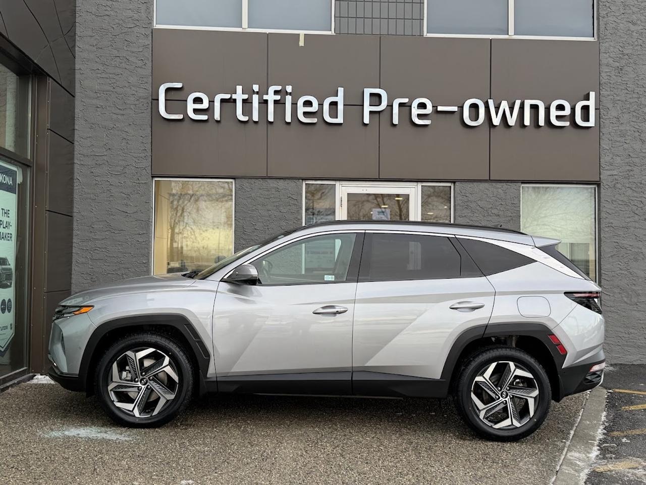 This ONE OWNER ACCIDENT FREE LOW KM Hyundai Tucson ULTIMATE HYBRID comes fully loaded with a reliable and fuel efficient 1.6L TURBOCHARGED HYBRID motor, automatic transmission with selectable drive modes, an amazing HTRAC ALL WHEEL DRIVE system with multi-terrain modes, automatic LED headlights, remote SMART park assist, 10.25-inch touchscreen with APPLE CARPLAY / ANDROIFD AUTO / NAVIGATION, heated / cooled power leather seats with memory settings, 360-degree parking camera, Highway Driving Assist, PANORAMIC ROOF, front & rear parking sensors, 10.25-inch FULL DIGITAL instrument cluster, premium 8-speaker BOSE sound system, heated rear seats, 19-inch alloy wheels, SMART power liftgate, LED daytime running lights, Forward Collision Avoidance Assist, Lane Departure Warning, Lane Follow Assist, High Beam Assist and much more!!!<p>This ONE OWNER ACCIDENT FREE LOW KM Hyundai Tucson ULTIMATE HYBRID comes fully loaded with a reliable and fuel efficient 1.6L TURBOCHARGED HYBRID motor</p>