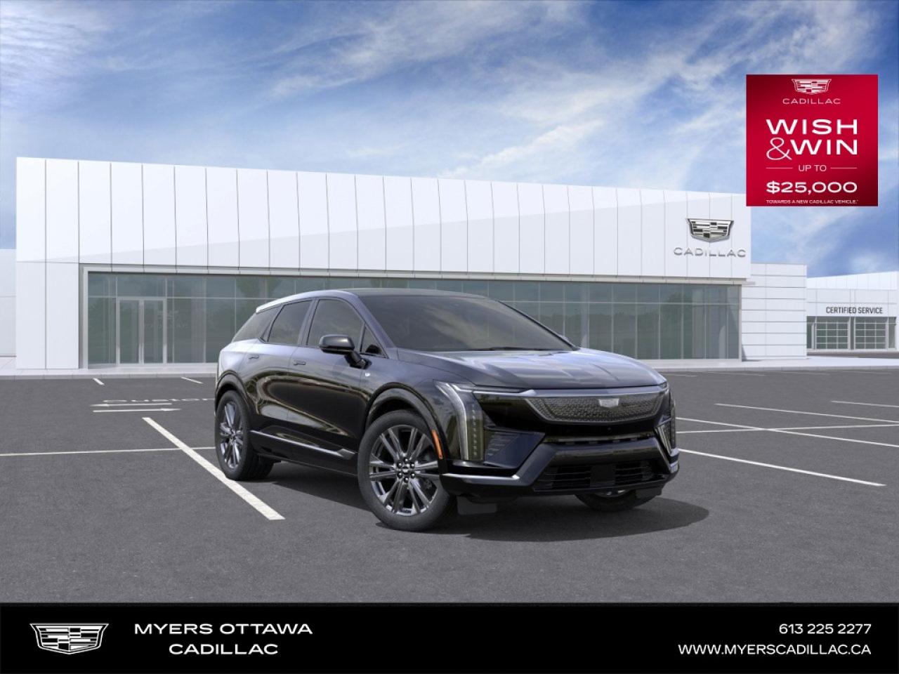 <br> <br>UPGRADES INCLUDE- EAWD, 19.2 KW CHARGE MODULE, 21 MIDNIGHT ALLOYS, SUPER CRUISE <br> <br>The 2026 Cadillac OPTIQ combines all-electric innovation, upscale craftsmanship and striking design into a compelling luxury SUV. Inside, the cabin features premium materials, intuitive connectivity and thoughtfully designed comfort for both driver and passengers. With its elevated aesthetics, intelligent features and Cadillacs commitment to refined driving, the OPTIQ stands out as a smart choice for those looking to step into the next generation of luxury mobility.<br> <br> This black raven SUV  has an automatic transmission.<br> <br> Our OPTIQs trim level is Premium Sport. Standard features include faster charging, ventilated and heated massaging seats, a drivers head up display, an automatic heated steering wheel, wireless device charging, SuperCruise hands-free driving, a fixed glass roof, an AutoSense power liftgate, a 19-speaker AKG audio system with Dolby Atmos, and a 33-inch infotainment with inbuilt navigation and 5G vehicle connectivity. Safety features also include adaptive cruise control, front pedestrian braking, HD surround vision, automatic emergency braking, blind zone alert and driver attention assist.<br><br> <br/>    3.99% financing for 84 months. <br> Buy this vehicle now for the lowest bi-weekly payment of <b>$440.06</b> with $0 down for 84 months @ 3.99% APR O.A.C. ( Plus applicable taxes -  **Rebates may not be applicable on all purchase types [cash, lease, or finance]. Eligibility and conditions may vary. Please see dealer for full details and confirmation of eligibility.   ).  Incentives expire 2026-01-02.  See dealer for details. <br> <br> o~o