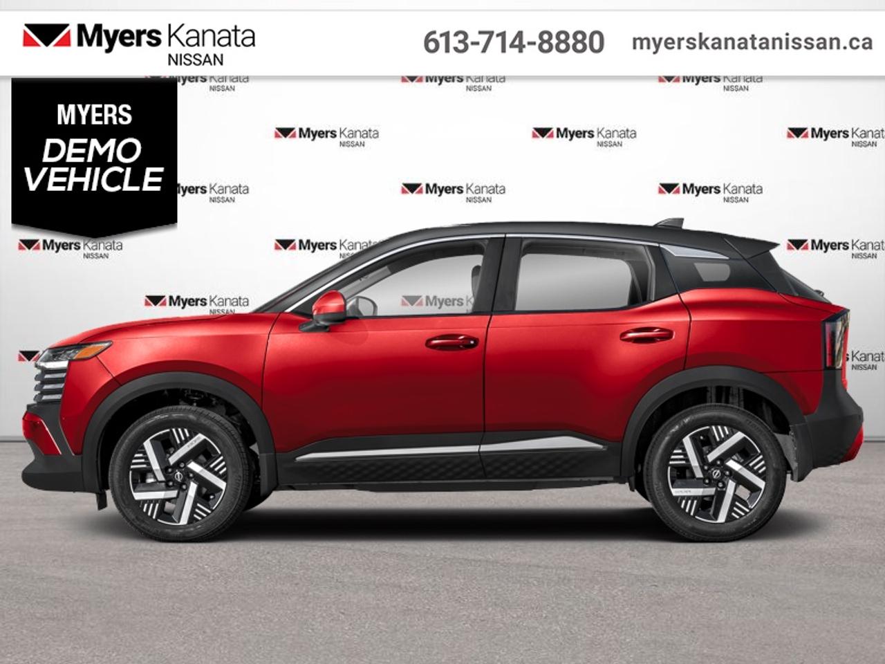 <b>Low Mileage, Heated Seats,  Wireless Charging,  Heated Steering Wheel,  Remote Start,  Blind Spot Warning!</b><br> <br>  Compare at $41713 - KANATA NISSAN PRICE is just $39352! <br> <br>This modern crossover delivers a confident, connected driving experience with sleek styling and thoughtful versatility. This 2026 Nissan Kicks is for sale today in Kanata. This low mileage SUV has just 50 km. Its Scarlet Ember Tintcoat/super Black in colour. It has an Automatic transmission and is powered by a 141HP 2.0L 4 Cylinder Engine. <br> <br> Our Kickss trim level is SV AWD. Its sculpted body features bold black cladding and body-coloured accents. Inside, the cabin offers heated front seats, a leather-wrapped sport steering wheel, and premium interior finishes with piano black and metallic accents. A 12.3-inch touchscreen with NissanConnect keeps you seamlessly connected through wireless Apple CarPlay, Android Auto, and Bluetooth streaming. Convenience features like keyless entry with push-button start, Intelligent Cruise Control, and flexible 60/40 split-folding rear seats enhance daily comfort, while advanced safety technologiesincluding Blind Spot Warning, Rear Cross Traffic Alert, and Intelligent Emergency Brakinghelp keep you protected on every journey. This vehicle has been upgraded with the following features: Heated Seats, Wireless Charging, Heated Steering Wheel, Remote Start, Blind Spot Warning, Lane Departure Warning, Collision Mitigation.<br> <br/><br>*LIFETIME ENGINE TRANSMISSION WARRANTY NOT AVAILABLE ON VEHICLES WITH KMS EXCEEDING 140,000KM, VEHICLES 8 YEARS & OLDER, OR HIGHLINE BRAND VEHICLE(eg. BMW, INFINITI. CADILLAC, LEXUS...)<br> Come by and check out our fleet of 60+ used cars and trucks and 80+ new cars and trucks for sale in Kanata.  o~o